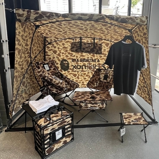 Helinox x BAPE Royal Box Shade Bape Camo 착용 스타일