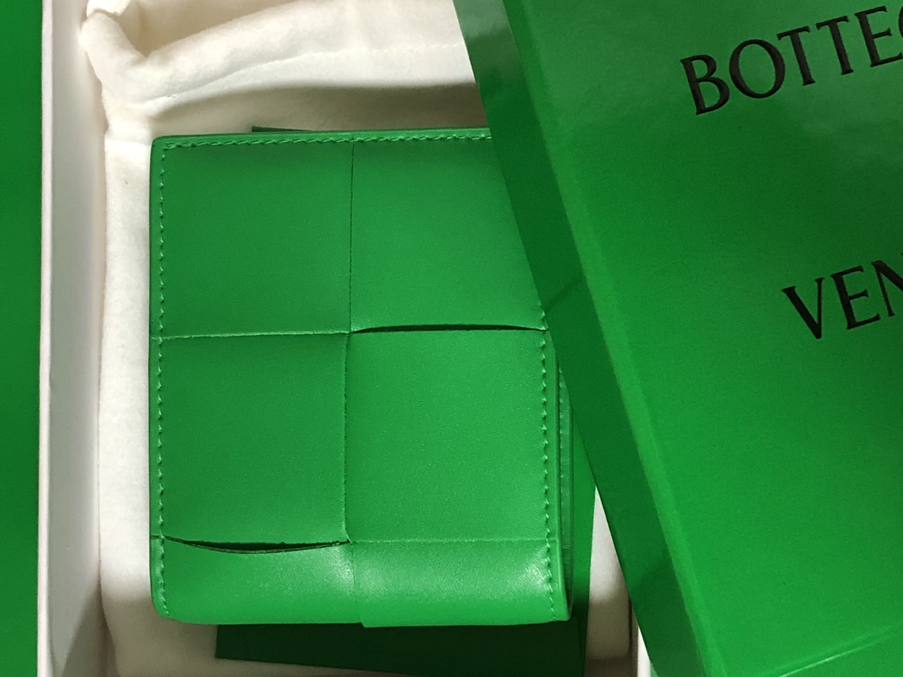 Bottega Veneta Bi-Fold Wallet Parakeet 착용 스타일