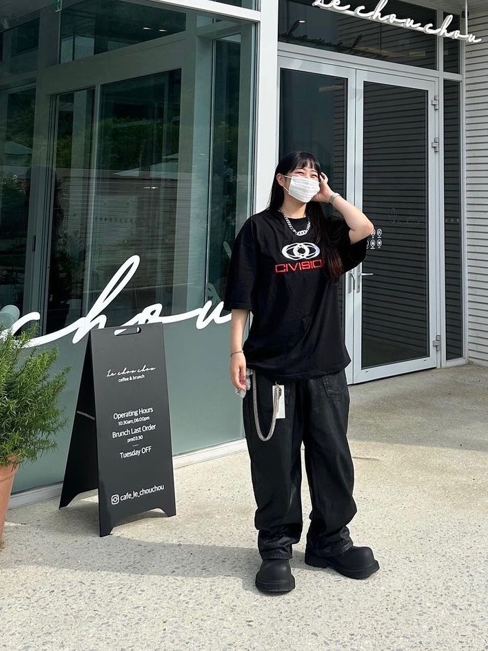 Civision by CSC Vision Logo T-Shirt Black 착용 스타일 - 1