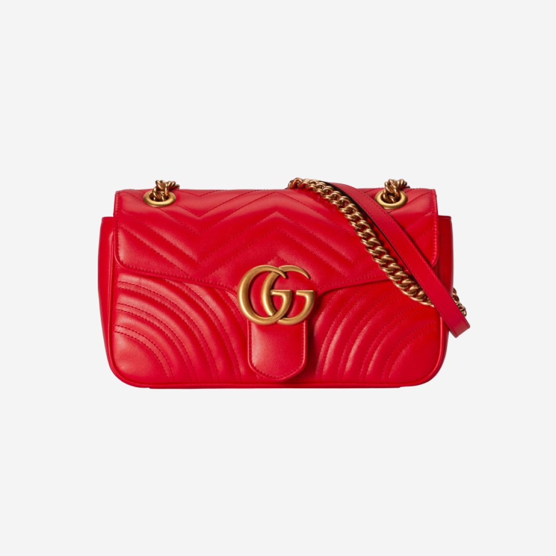 Gucci GG Marmont Small Shoulder Bag Red Leather 상세 이미지 1