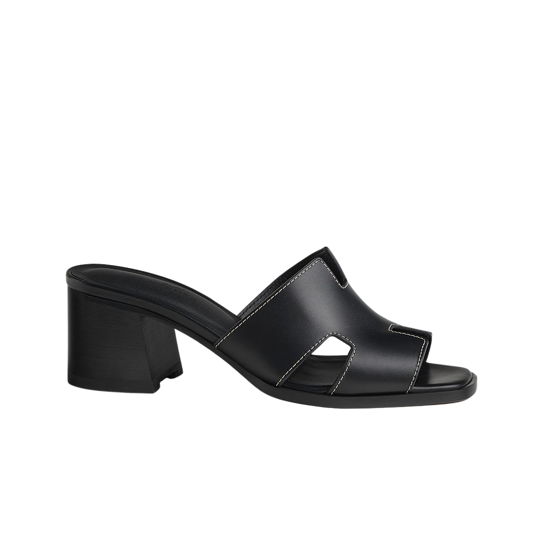 H232089Z02 (W) Hermes Helia 60 Sandal Calfskin & Noir
