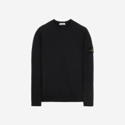 Stone Island 62420 Brushed Cotton Fleece Garment Dyed Crewneck Sweatshirt Black - 23FW