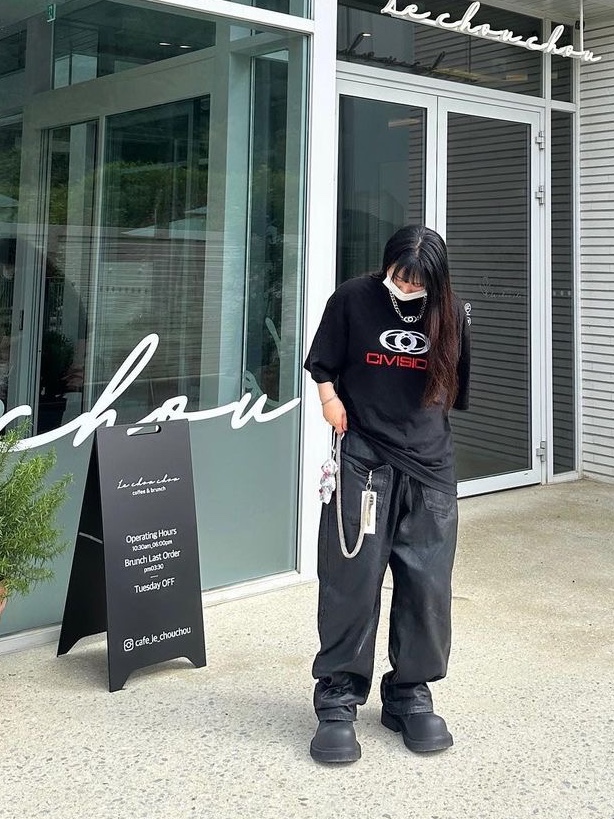 Civision by CSC Vision Logo T-Shirt Black 착용 스타일 - 2
