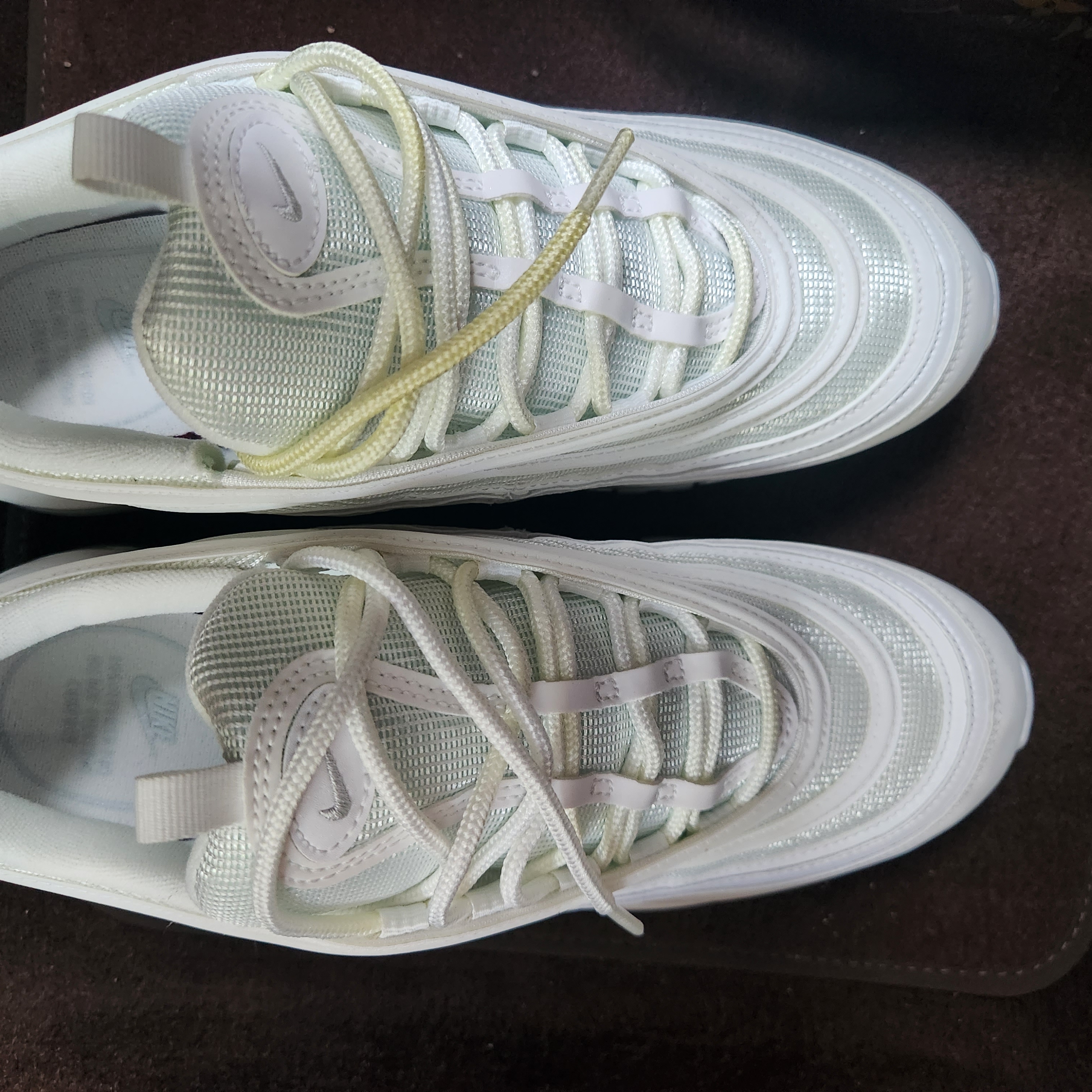 (W) Nike Air Max 97 White Pure Platinum 착용 스타일