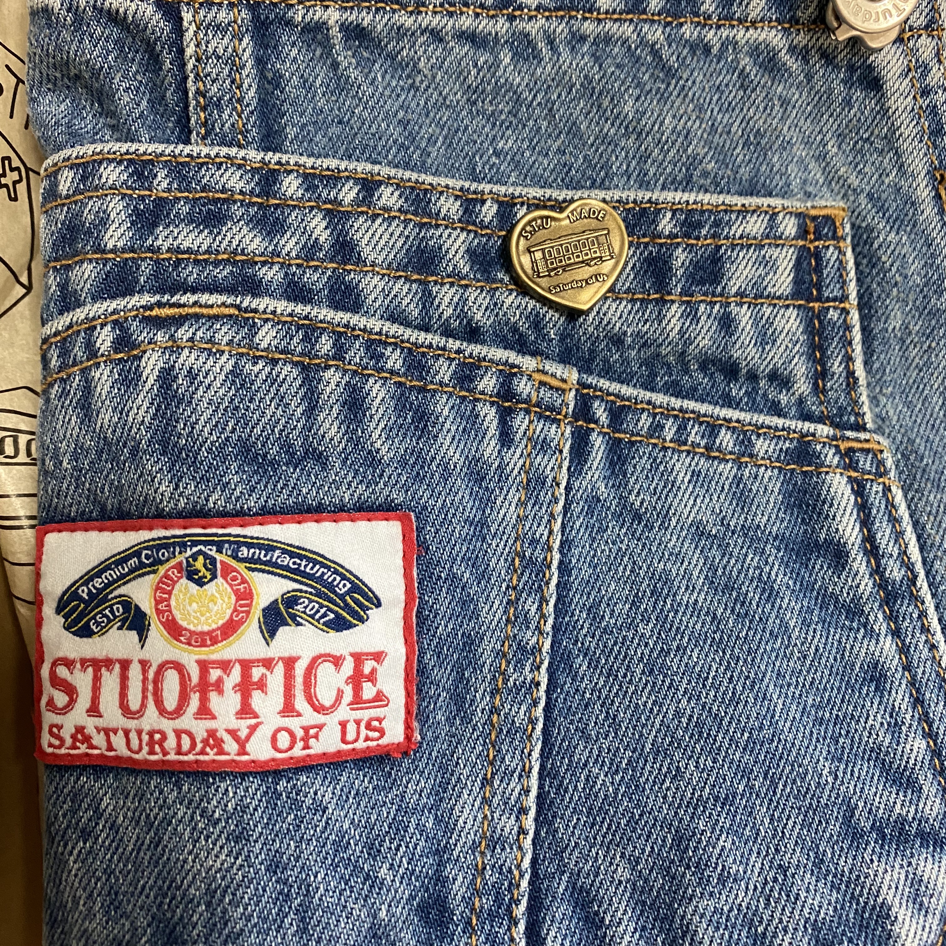 [KREAM 단독] STU Women Denim Overall Mid Blue 착용 스타일