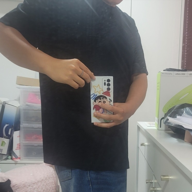 Wooyoungmi Flower Print Back Logo T-Shirt Black - 23FW 착용 스타일
