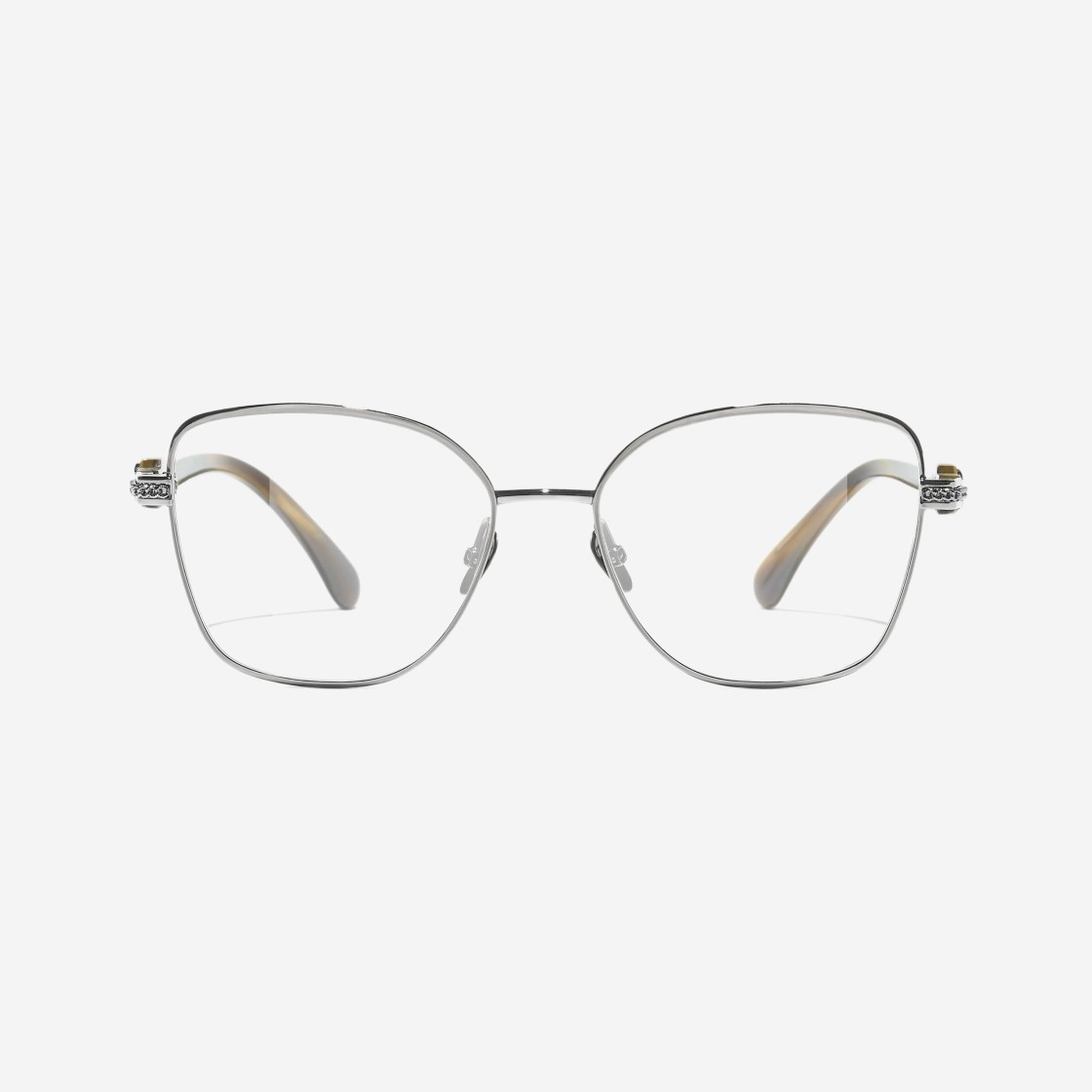 Chanel Butterfly Eyeglasses Metal & Silver Tortoise 상세 이미지 1