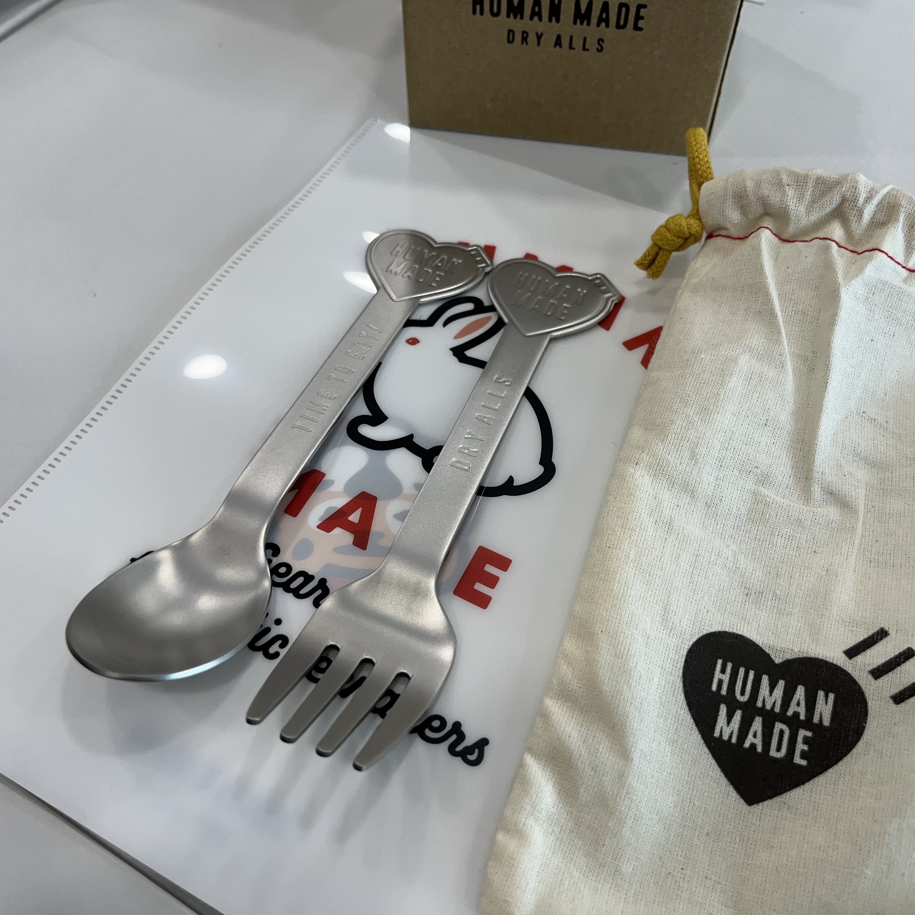 Human Made Heart Spoon & Fork Set Silver 착용 스타일