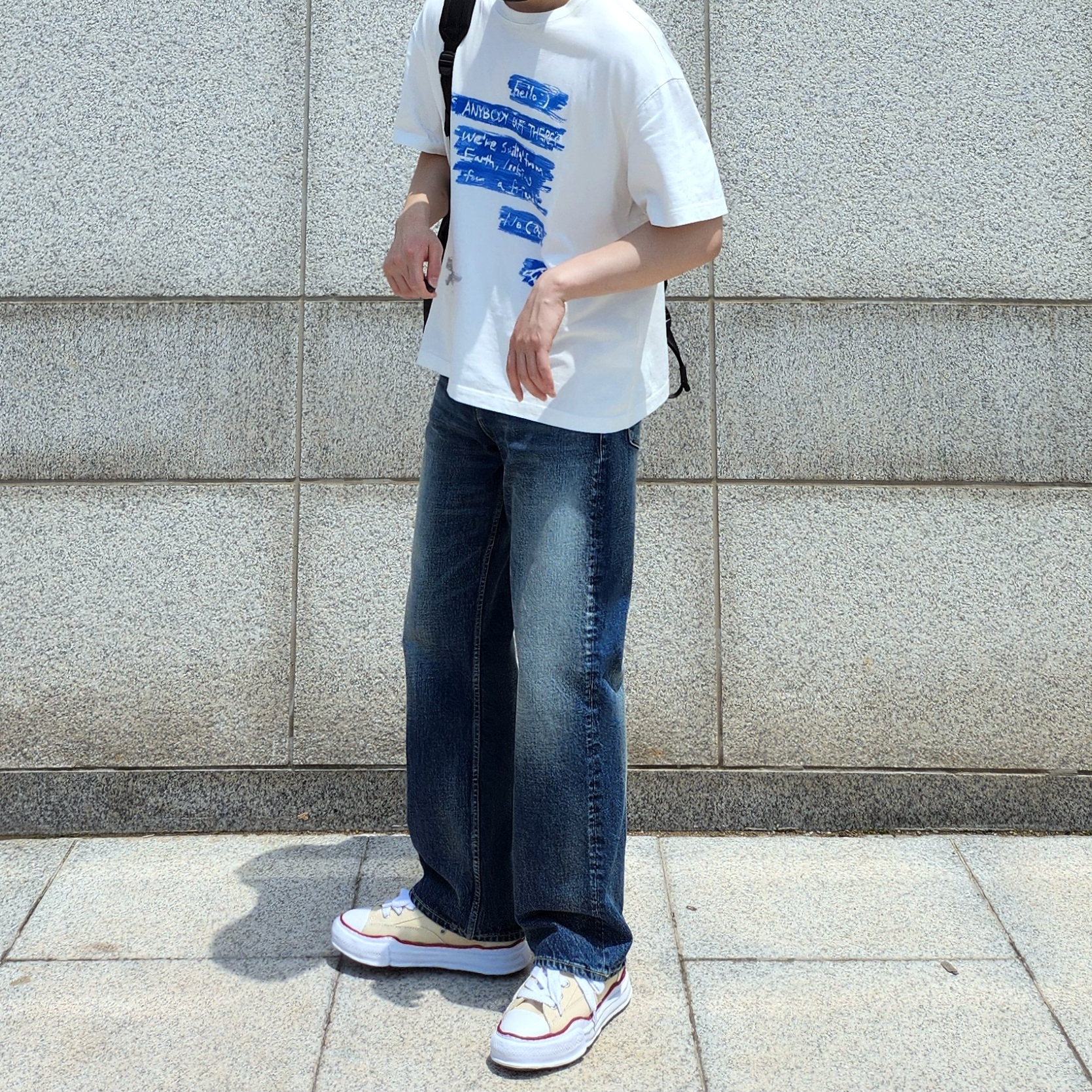Maison Mihara Yasuhiro Peterson OG Sole Canvas Low-top Sneakers Natural 착용 스타일 - 2