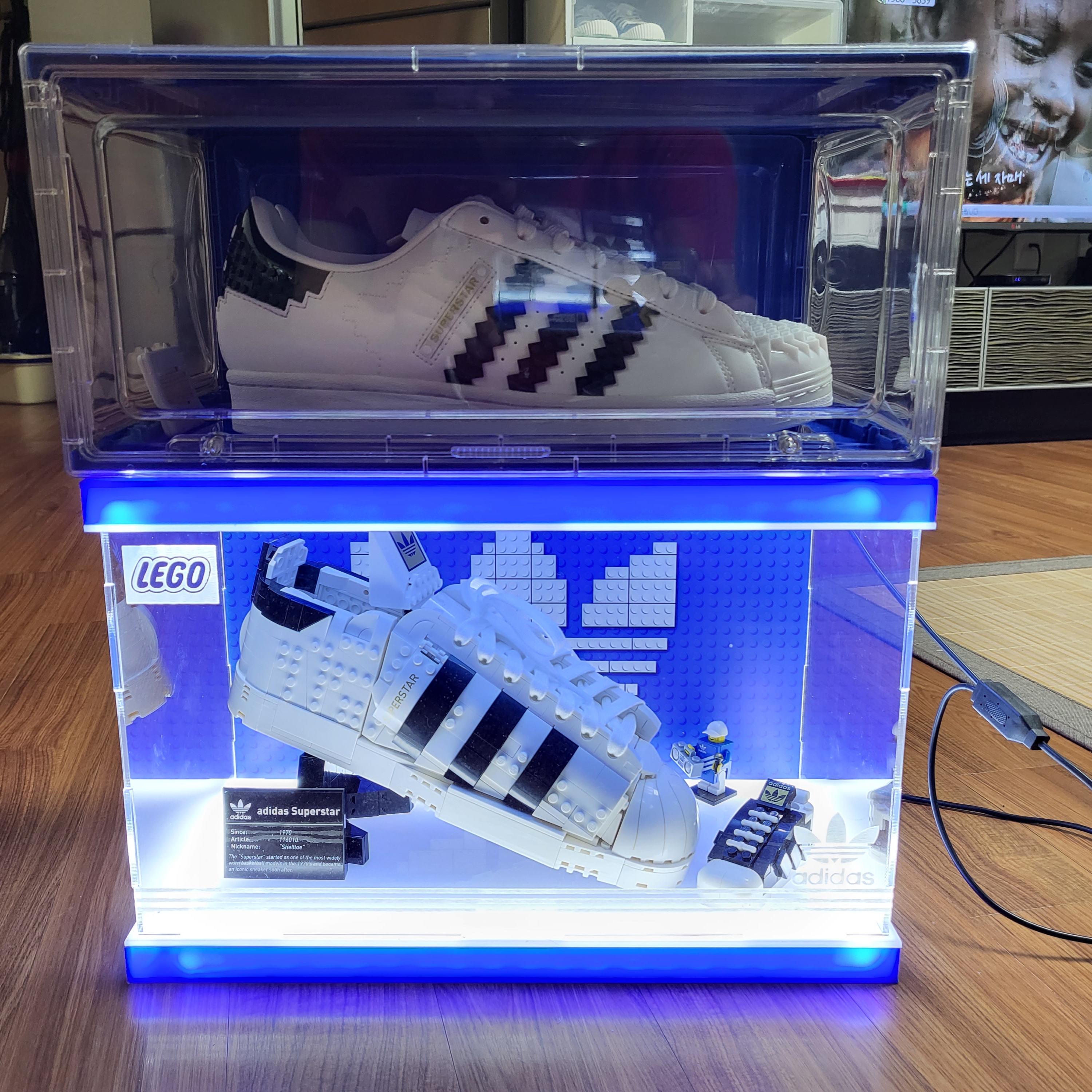 Lego Adidas Originals Superstar, Lego Adidas Originals Superstar Black White 착용 스타일 - 1