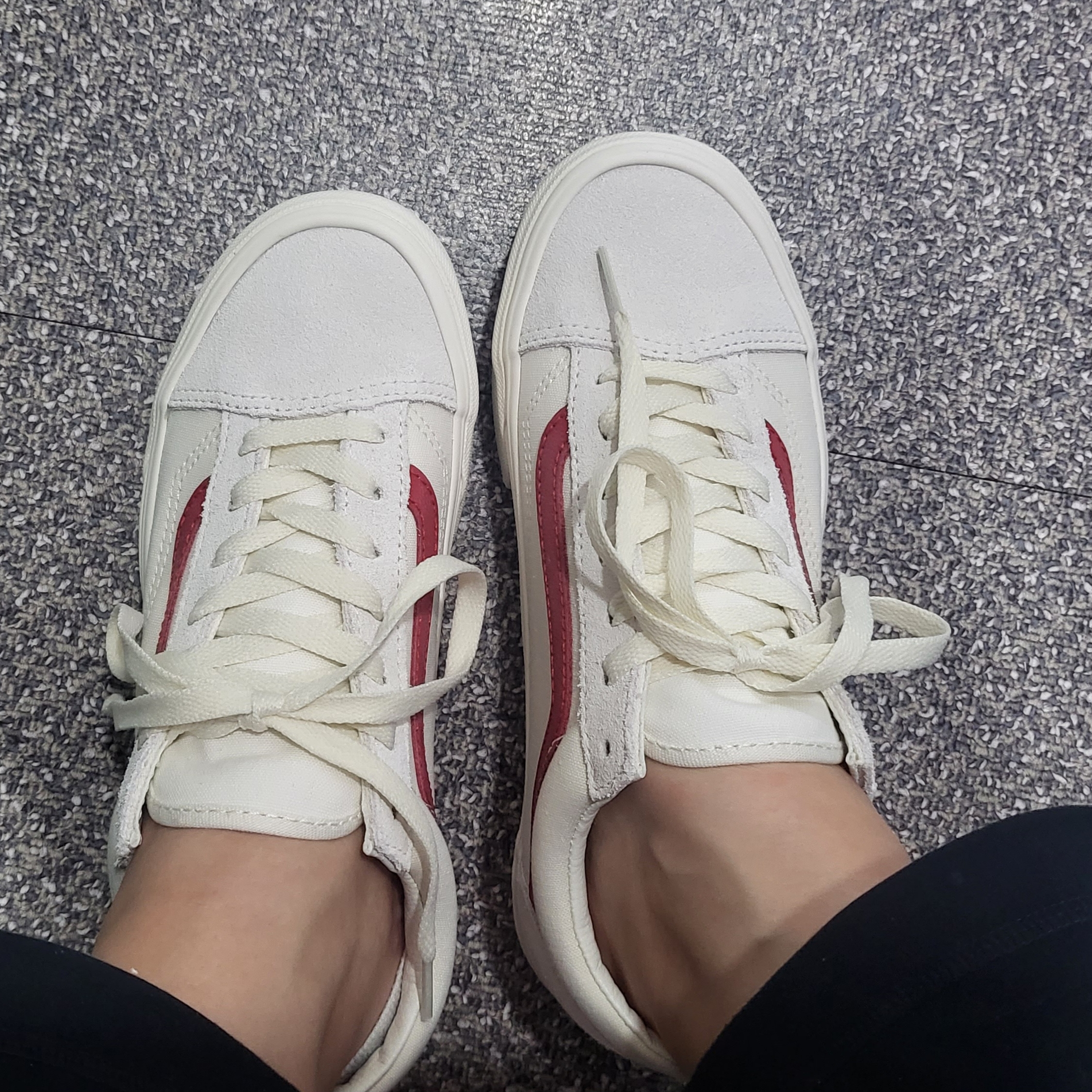Vans Style 36 Marshmallow Racing Red 착용 스타일 - 1