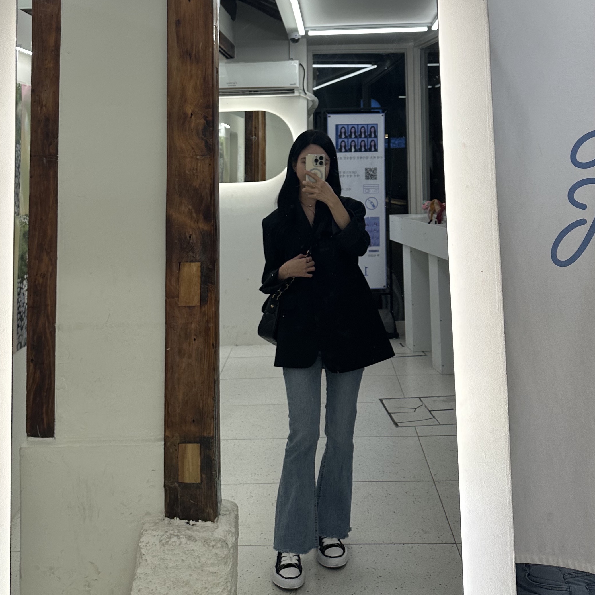 Maison Mihara Yasuhiro Peterson OG Sole Canvas Low Sneakers Black 착용 스타일 - 2