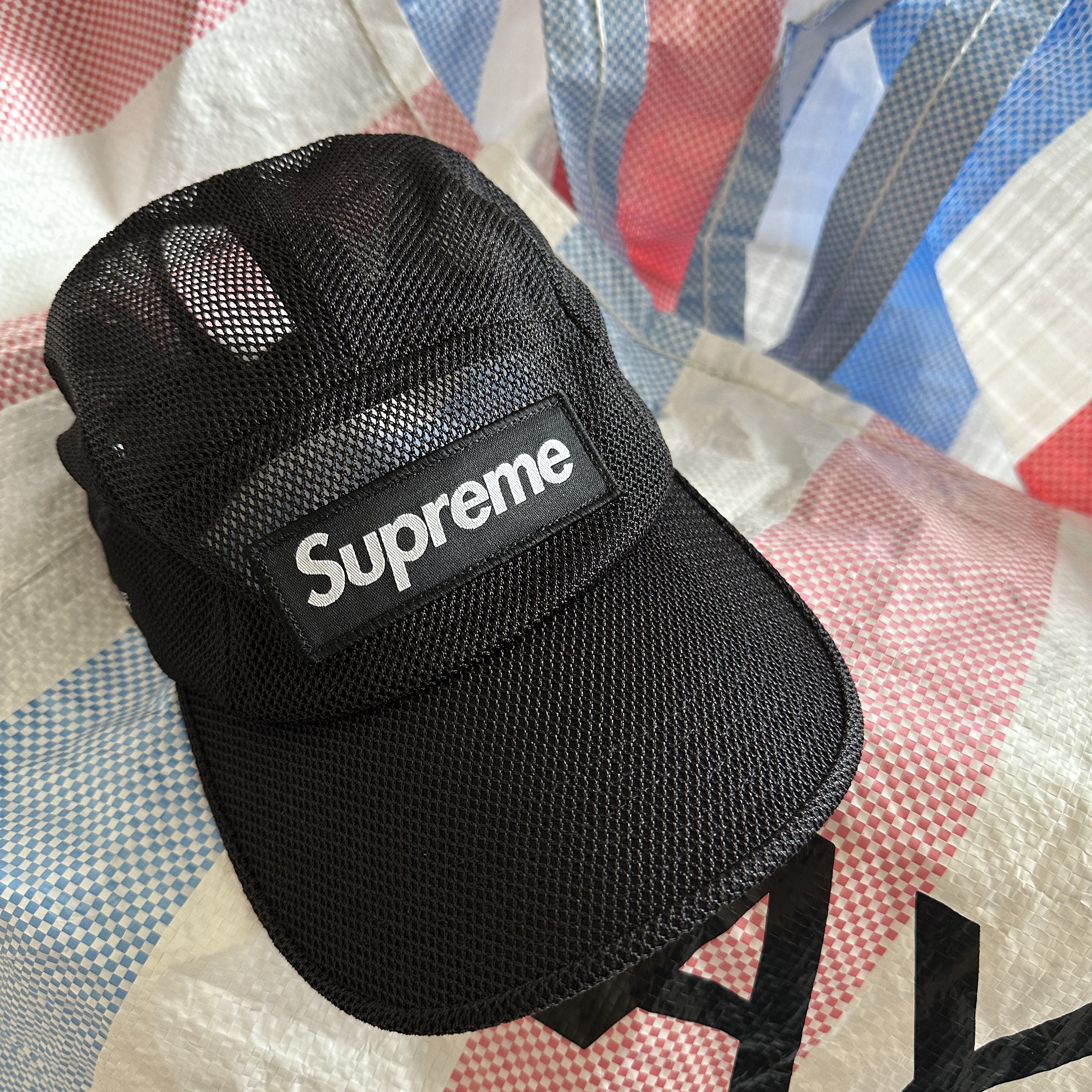 Supreme Mesh Cordura Camp Cap Black - 23SS 착용 스타일