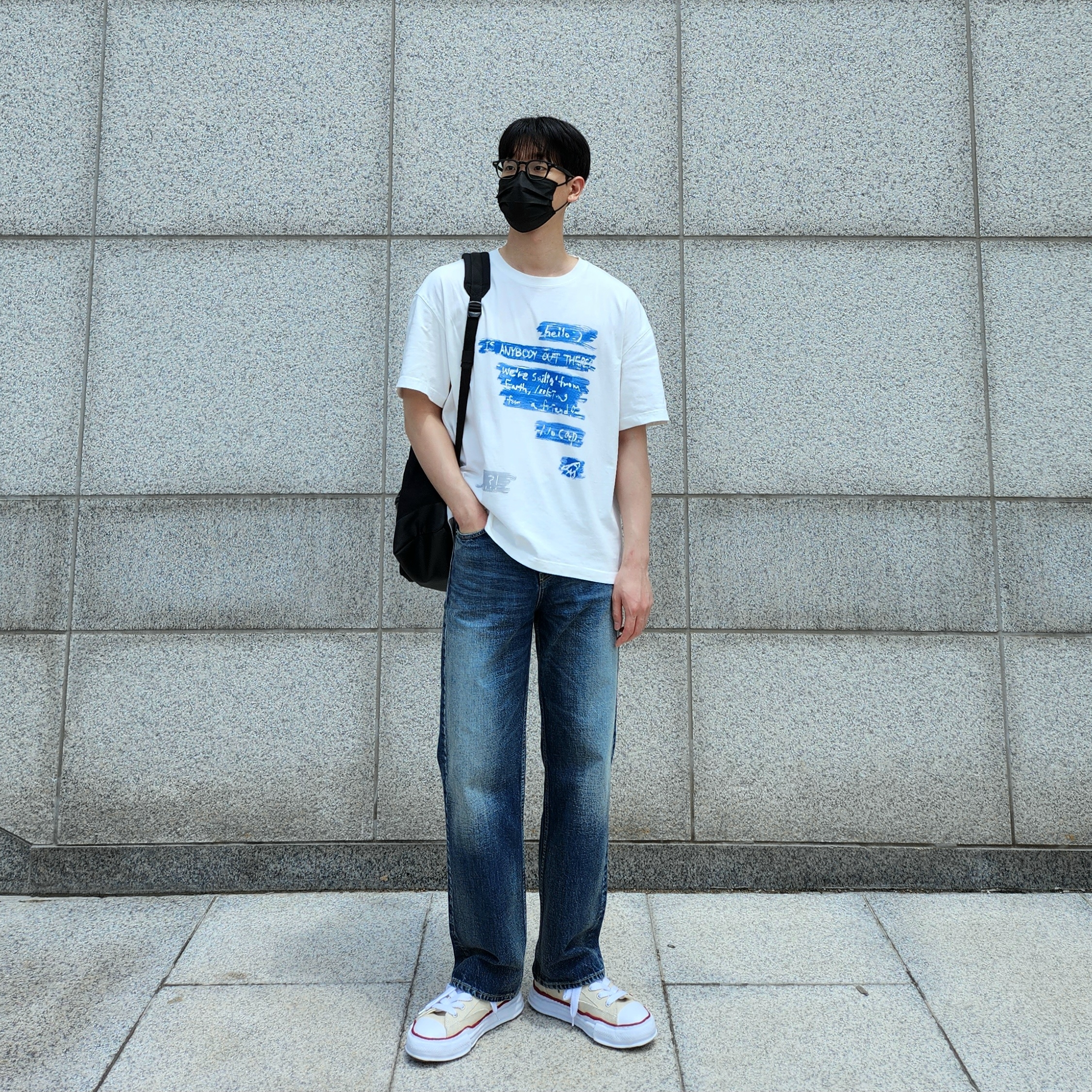 Maison Mihara Yasuhiro Peterson OG Sole Canvas Low-top Sneakers Natural 착용 스타일 - 1