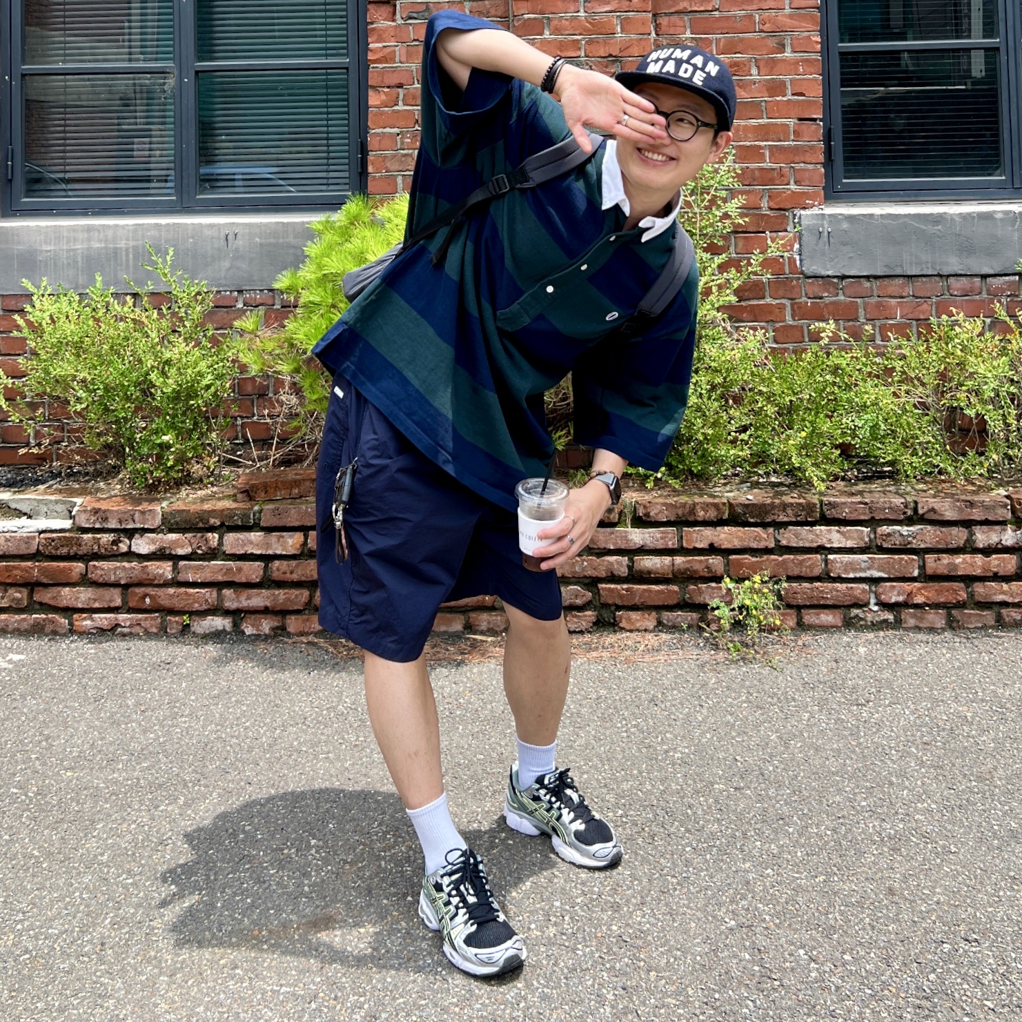 Human Made 6-Panel Wool Cap Navy, Asics UB5-S Gel-Nimbus 9 Black Gunmetal 착용 스타일 - 1