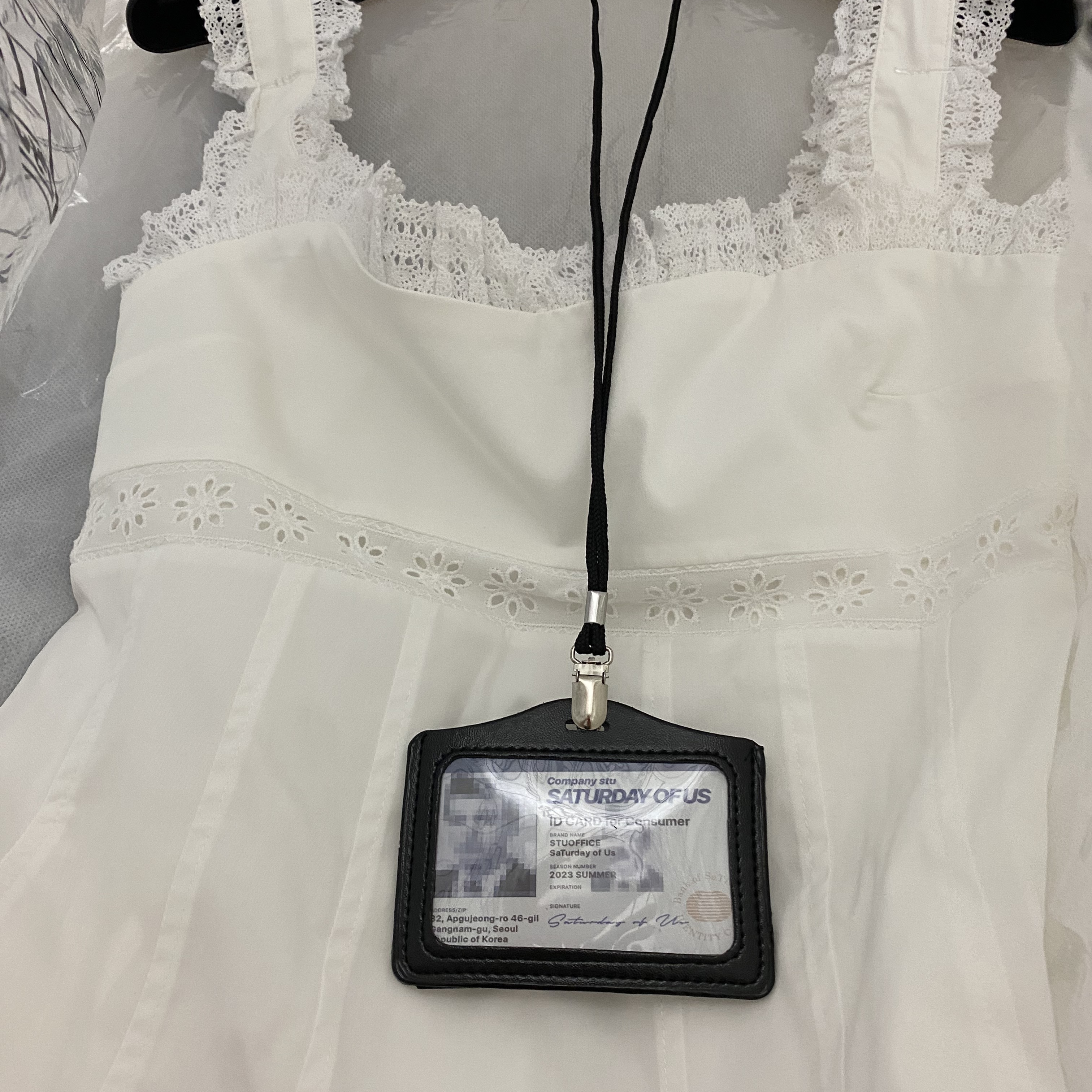 [KREAM 단독] STU Women Lace Dress White 착용 스타일