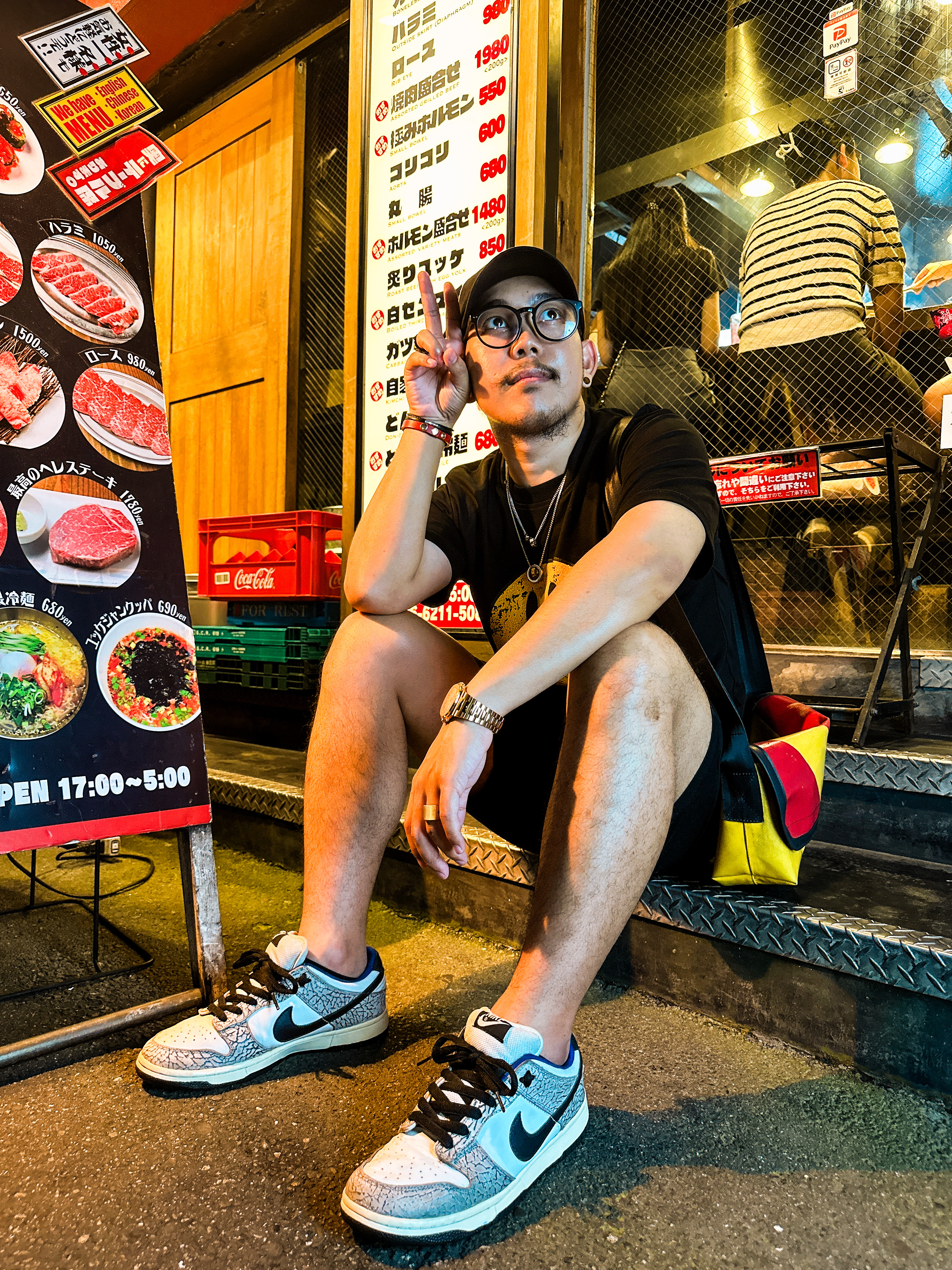 Nike x Supreme Dunk Low Pro SB White Cement 2002 착용 스타일