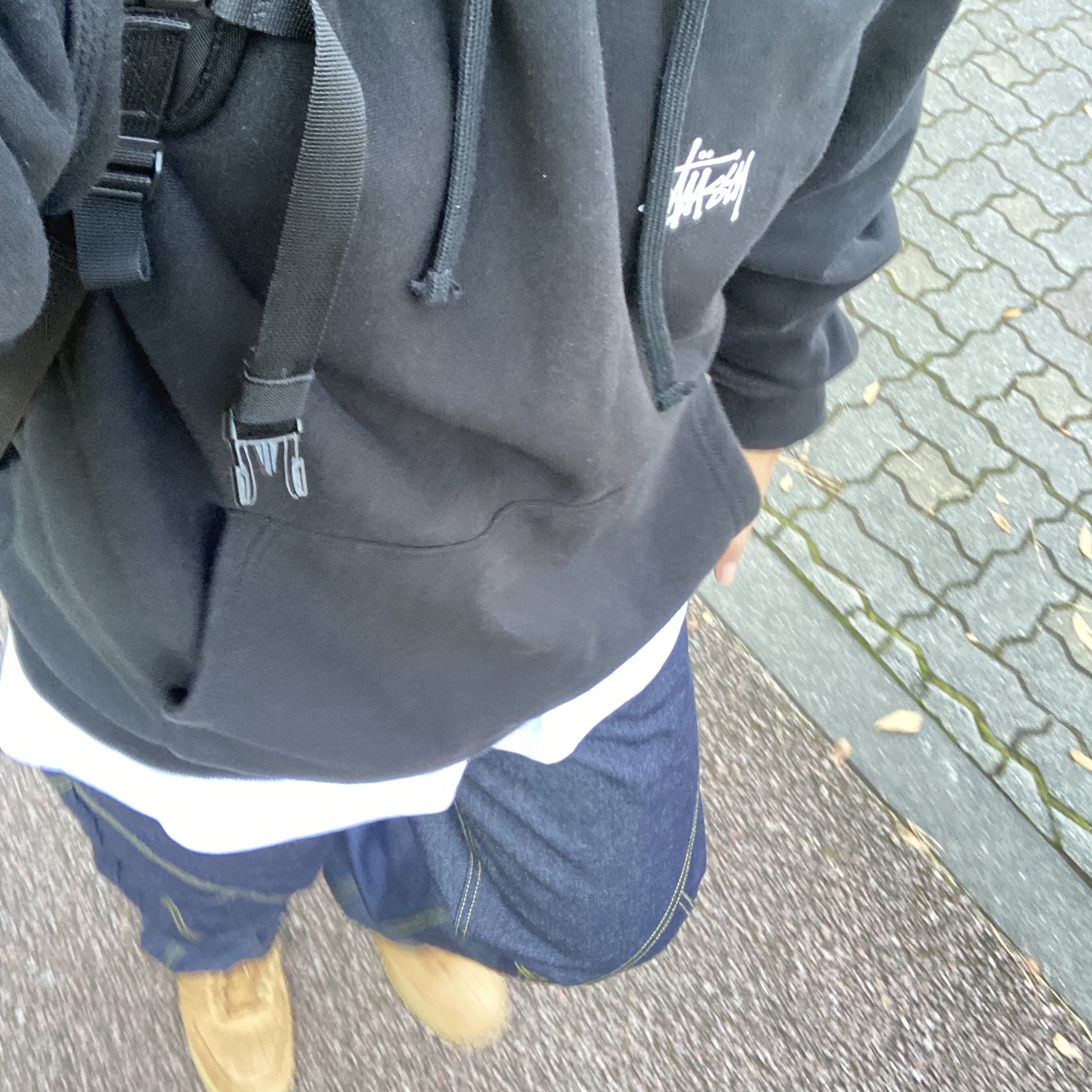 Stussy Basic Stussy Hoodie Black 2022, Nike Air Force 1 '07 WB Flax 착용 스타일 - 1
