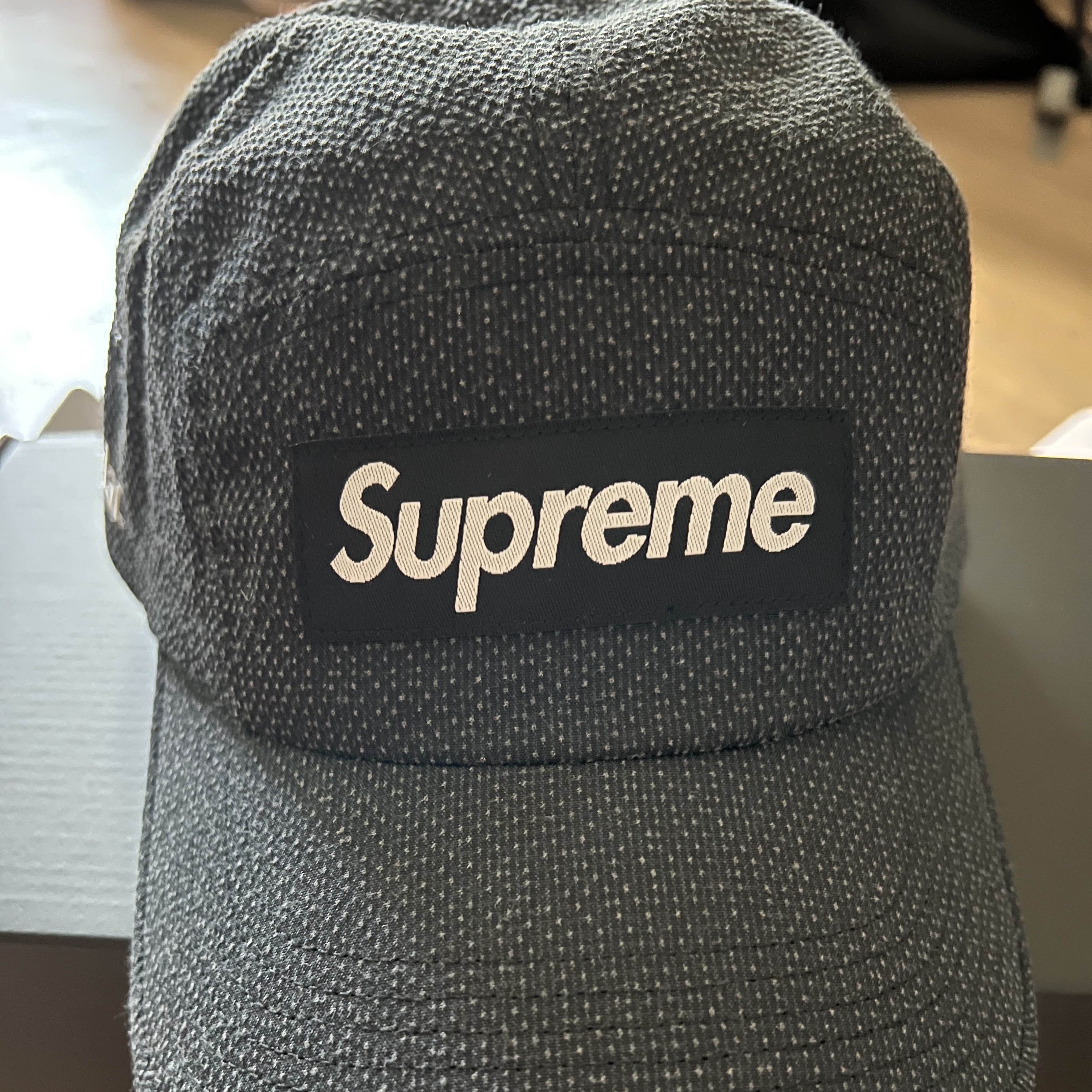 Supreme Kevlar Camp Cap Black - 23SS 착용 스타일