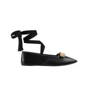 (W) Gucci Interlocking G Ballet Flat Black