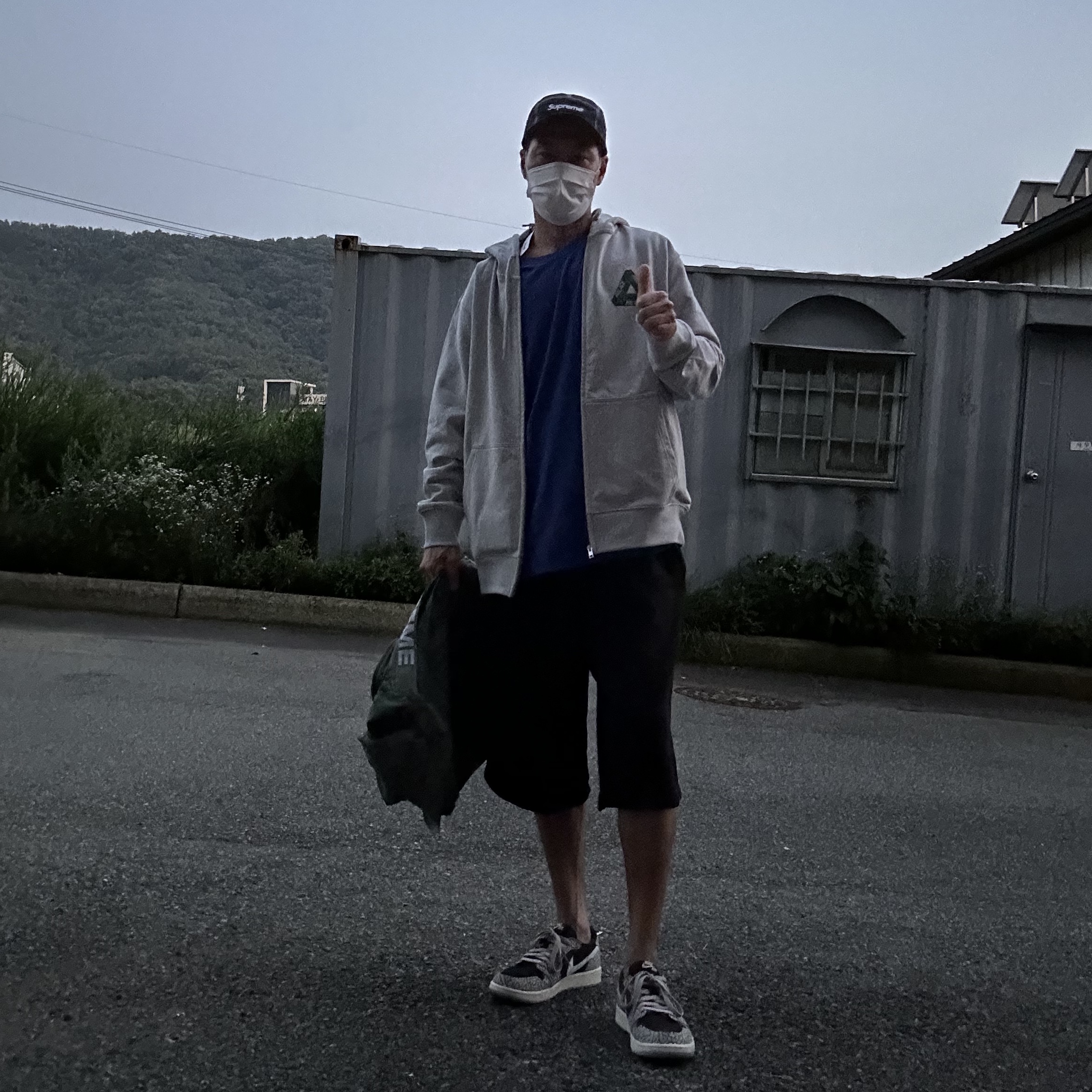 Palace Tri-Puff Print Zip Hood Grey Marl - 23SS, Supreme Reflective Stitch Camp Cap Black - 23SS 착용 스타일 - 2