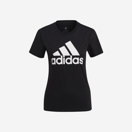 (W) 아디다스 에센셜 로고 티셔츠 블랙 - KR 사이즈