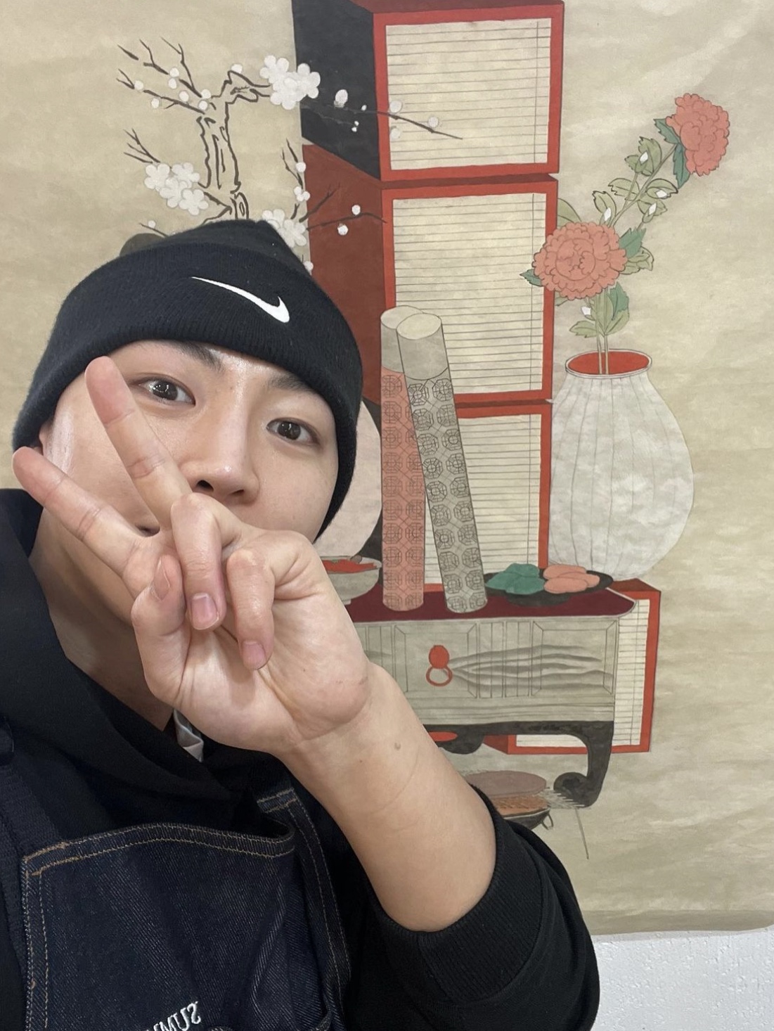 Nike NSW Beanie Black 착용 스타일