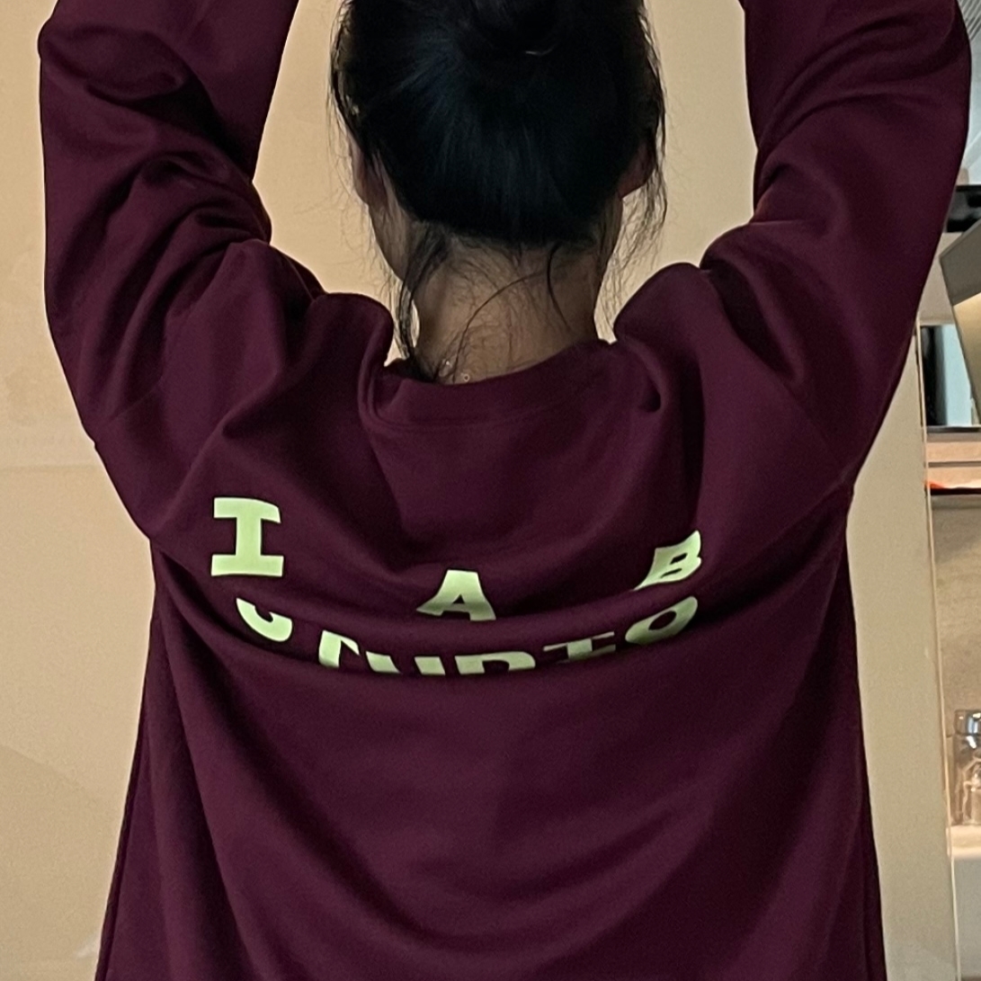 IAB Studio Long Sleeve Burgundy - The Hyundai Seoul Exclusive 착용 스타일 - 2