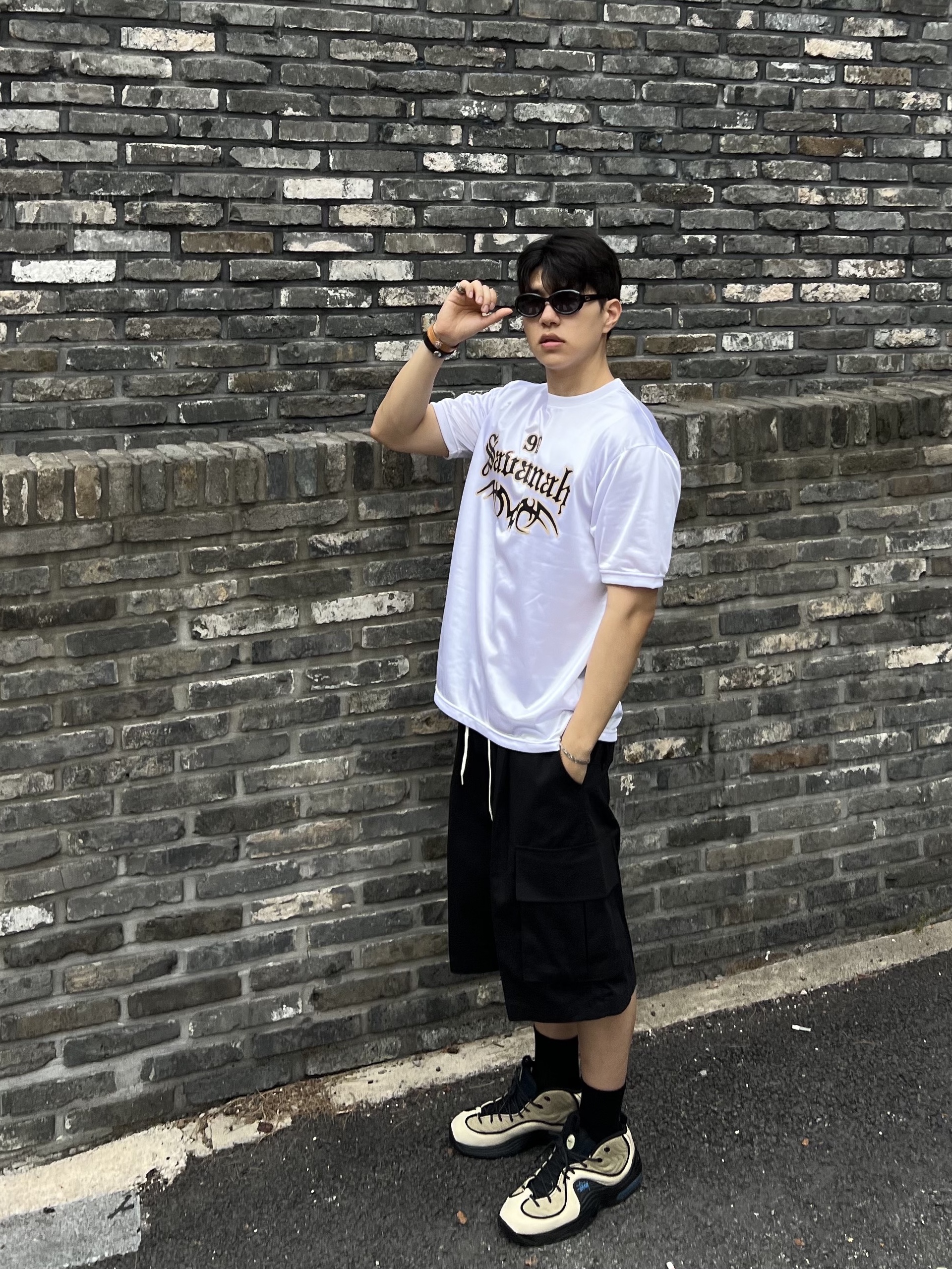 Nike x Stussy Air Penny II Rattan and Limestone 착용 스타일 - 1