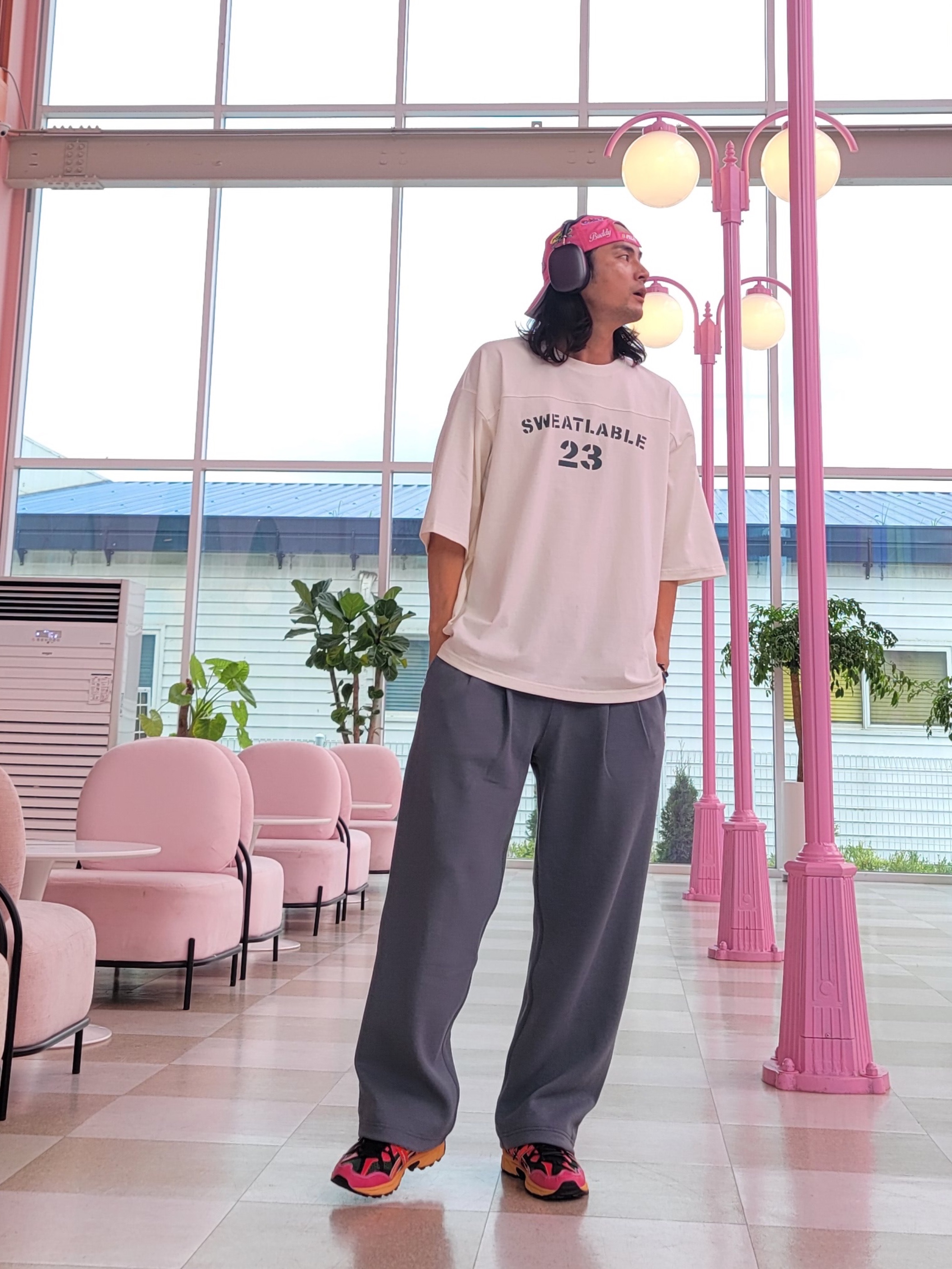 Palace Team Racing 6-Panel Pink - 23SS, Apple AirPods Max Lightning Space Gray (Korean Ver.) 착용 스타일 - 1
