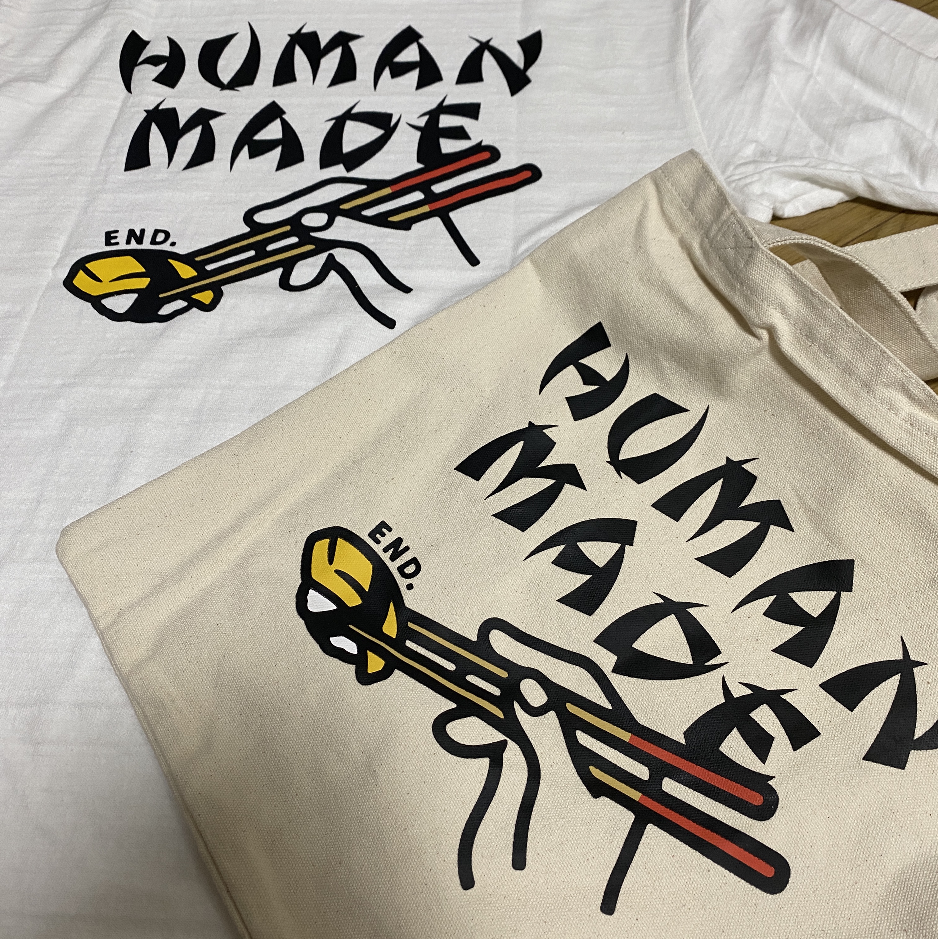 Human Made x END. Sushi T-Shirt White 착용 스타일