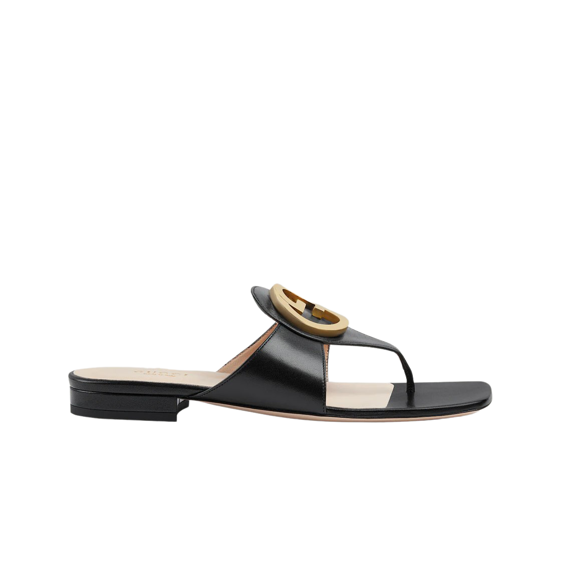 (W) 구찌 블론디 레더 통 샌들 블랙((W) Gucci Blondie Leather Thong Sandal Black) - 1