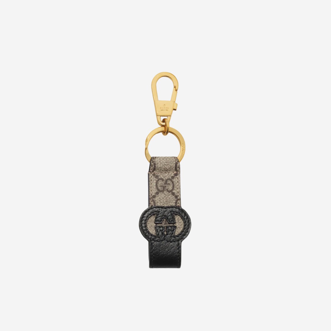 Gucci Keychain with Cut-Out Interlocking G Black Beige Ebony 상세 이미지 1