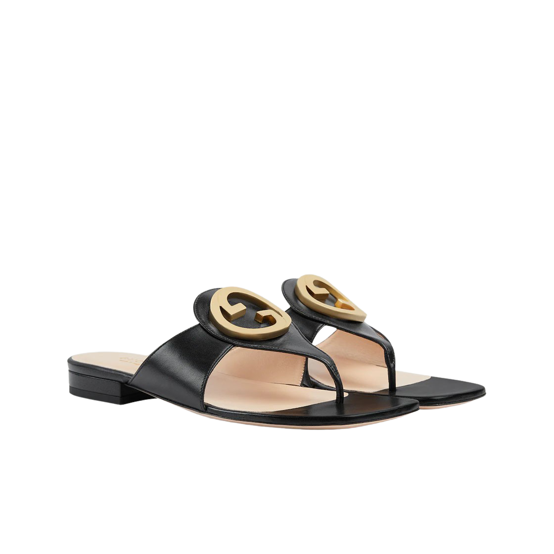 (W) 구찌 블론디 레더 통 샌들 블랙((W) Gucci Blondie Leather Thong Sandal Black) - 2