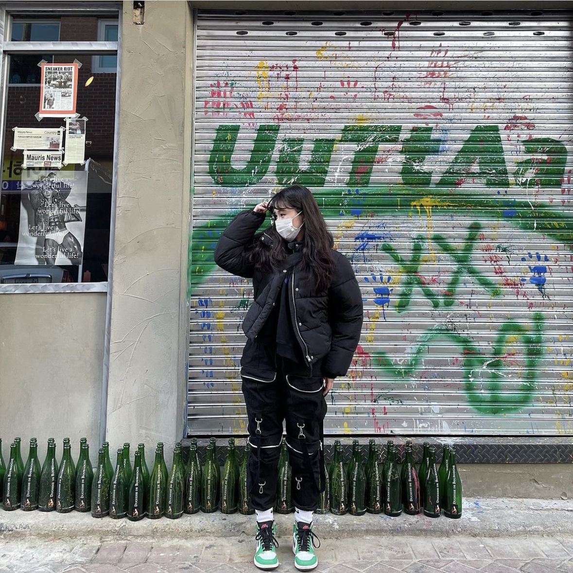 (W) Jordan 1 Retro High OG Lucky Green 착용 스타일 - 2