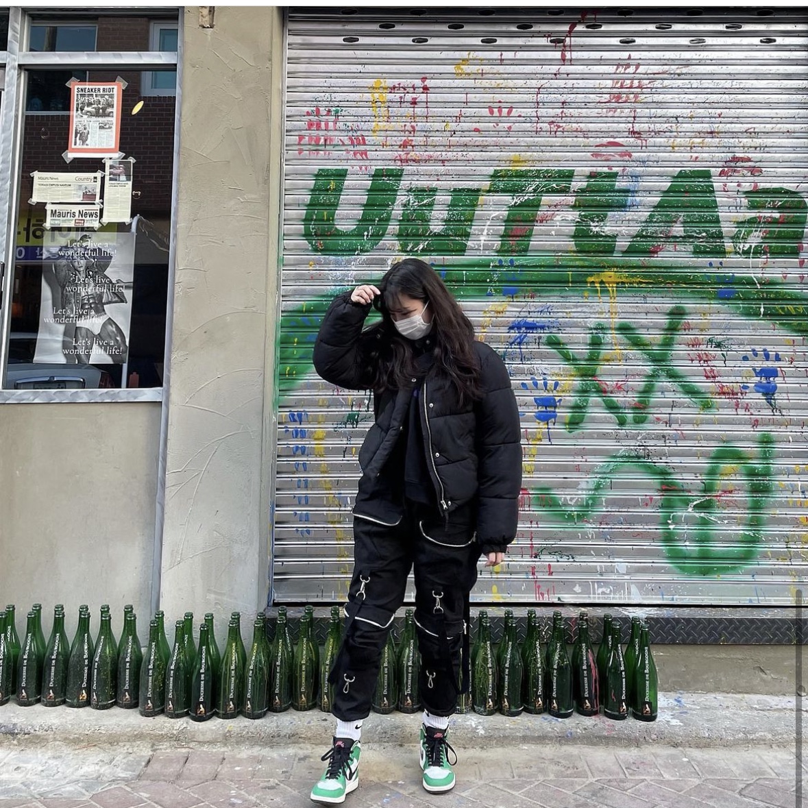 (W) Jordan 1 Retro High OG Lucky Green 착용 스타일 - 1
