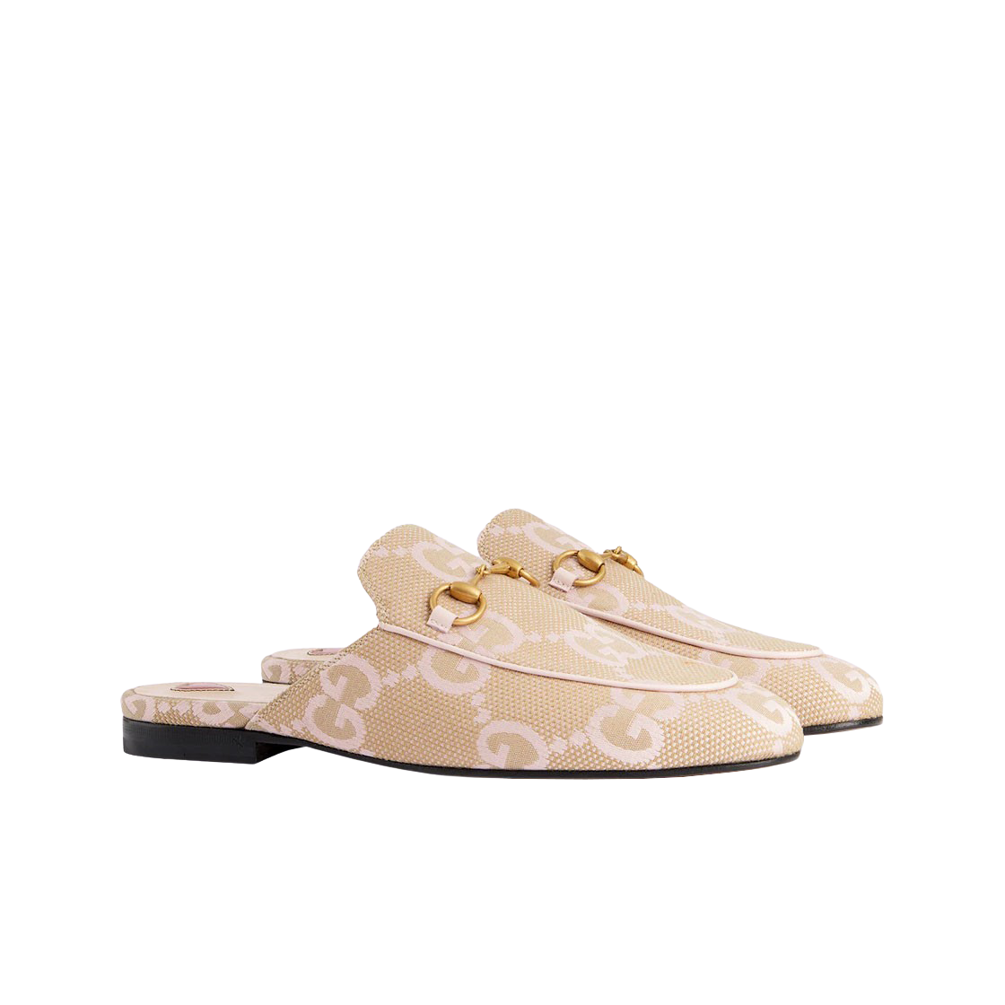 (W) 구찌 점보 GG 프린스타운 슬리퍼 베이지 핑크((W) Gucci Jumbo GG Princetown Slipper Beige Pink) - 2