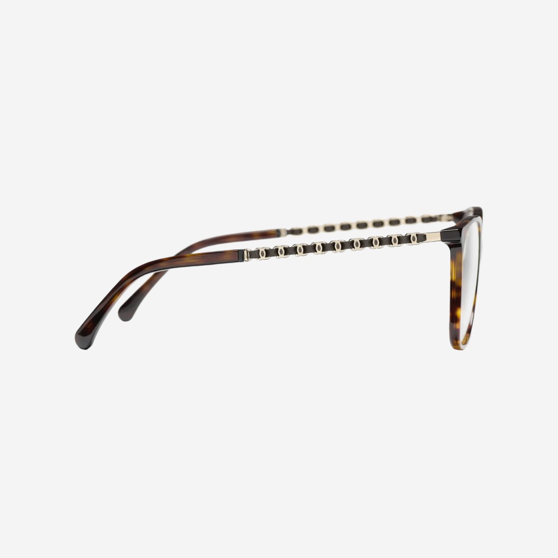 Chanel Square Eyeglasses Metal Calfskin & Dark Tortoise 상세 이미지 3