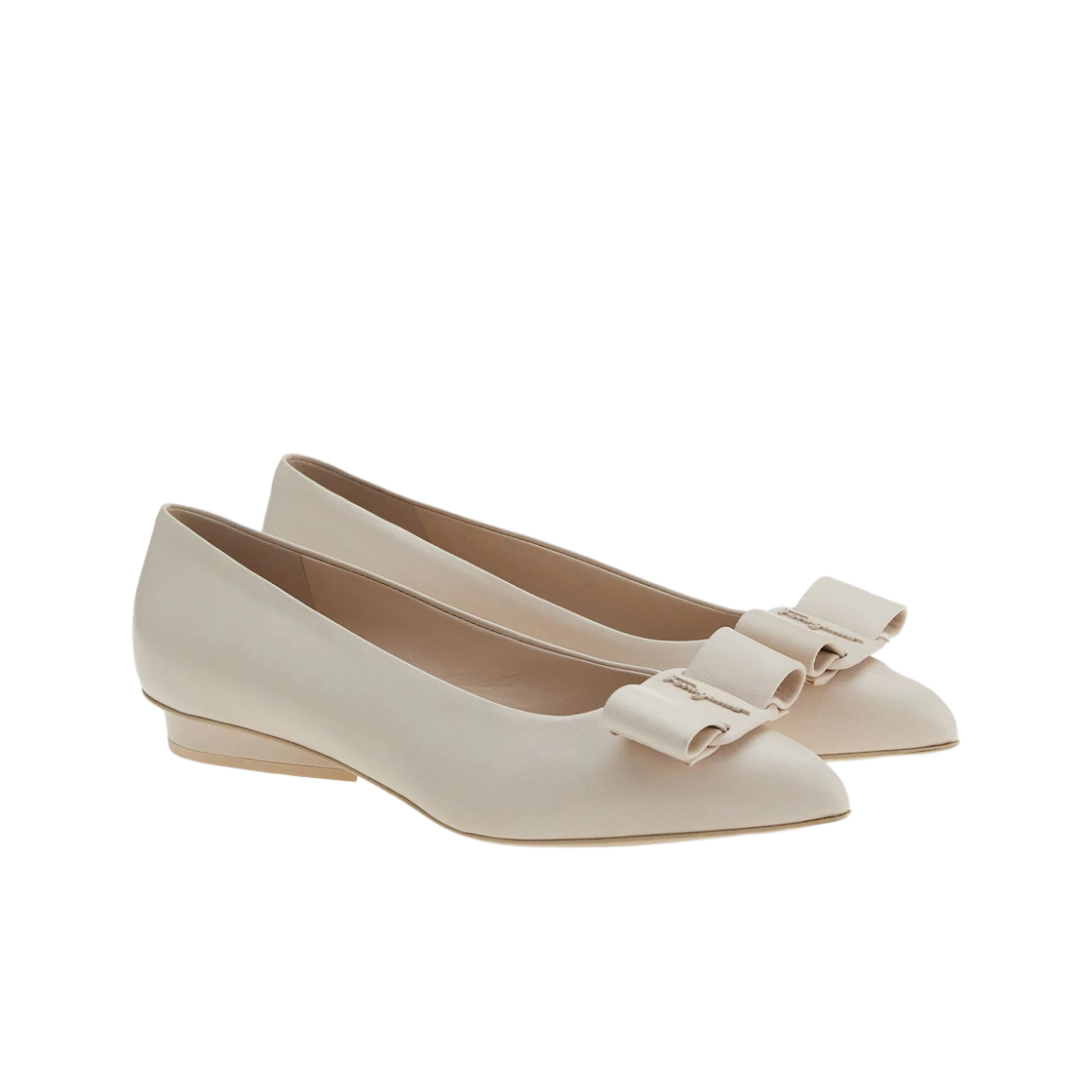 (W) 페라가모 비바 보우 발레 플랫 본 - D((W) Ferragamo Viva Bow Ballet Flat Bone - D) - 2
