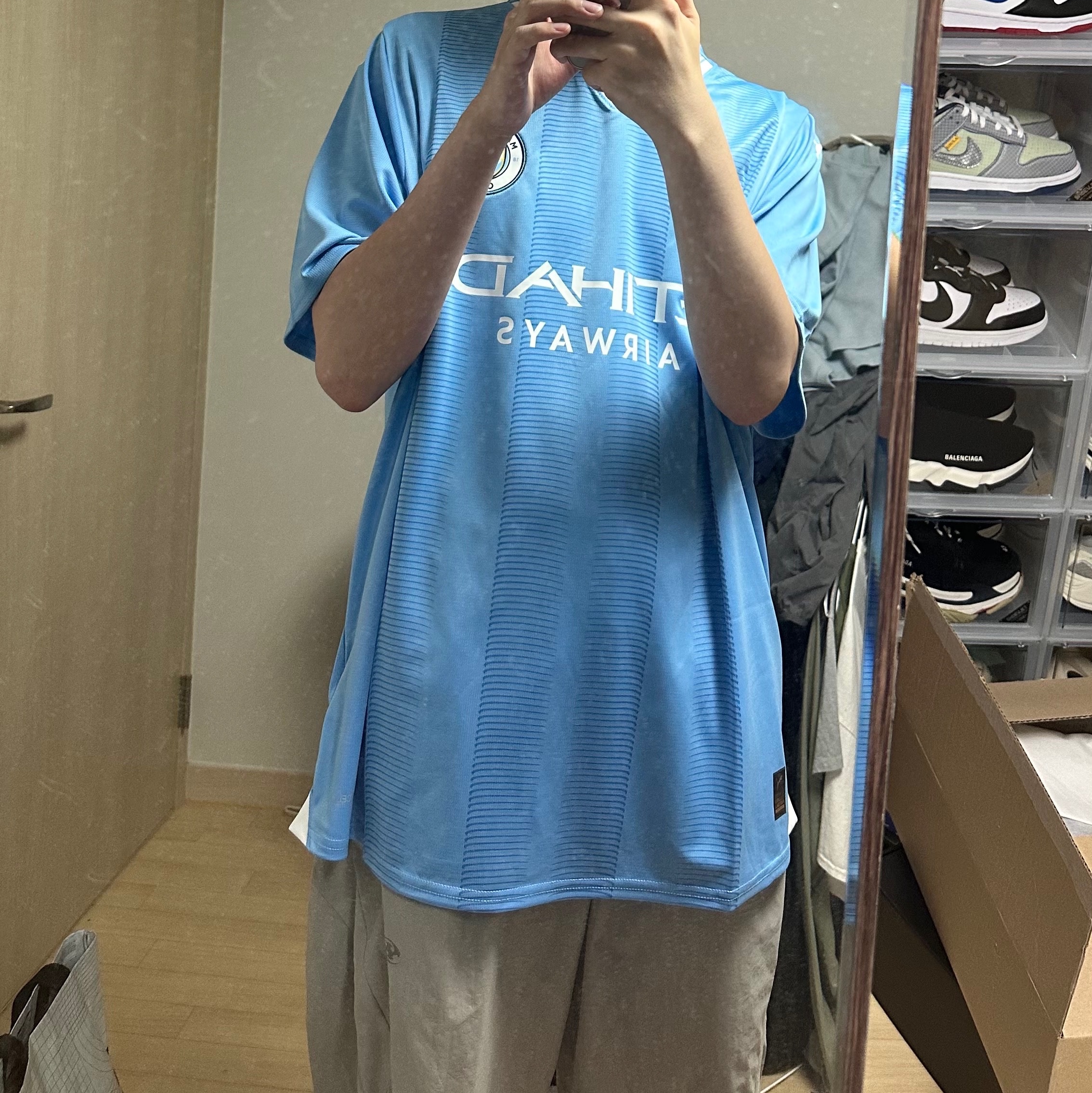 Puma Manchester City 2023/24 Home Jersey Team Light Blue (Non Marking Ver.) 착용 스타일