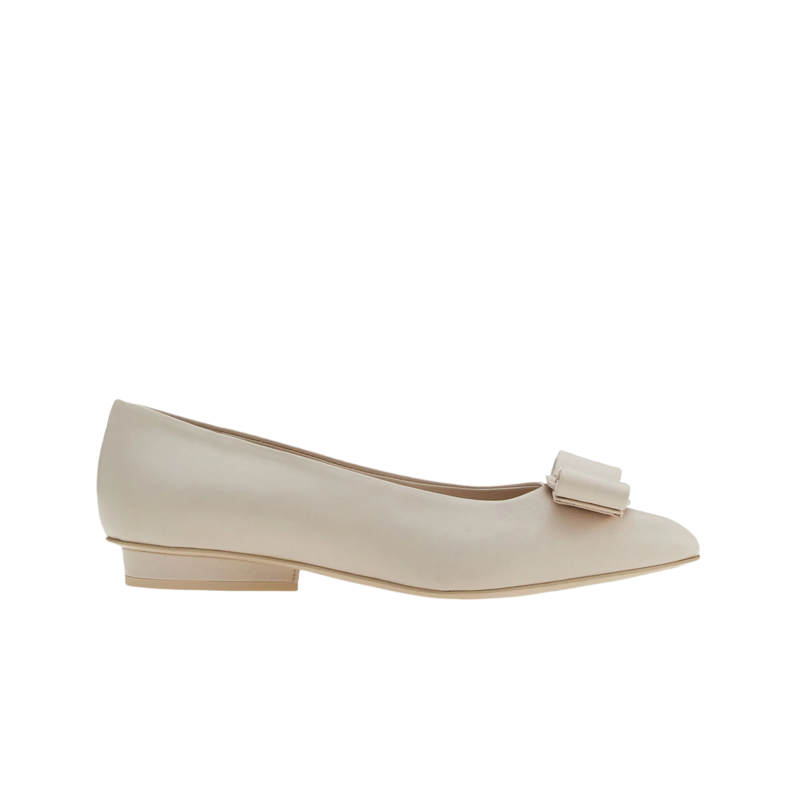 (W) 페라가모 비바 보우 발레 플랫 본 - D((W) Ferragamo Viva Bow Ballet Flat Bone - D) - 1
