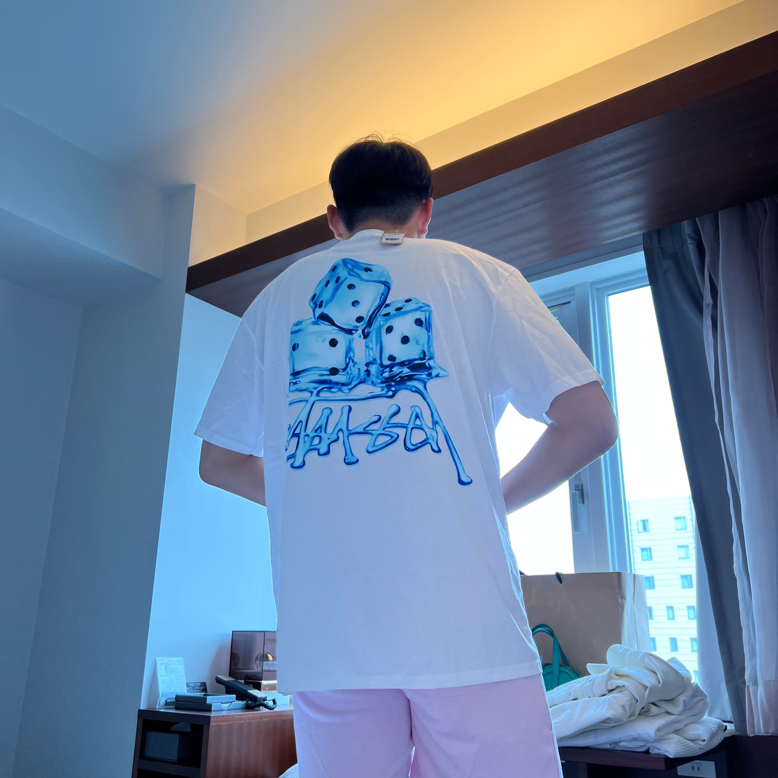 Stussy Melted T-Shirt White 착용 스타일