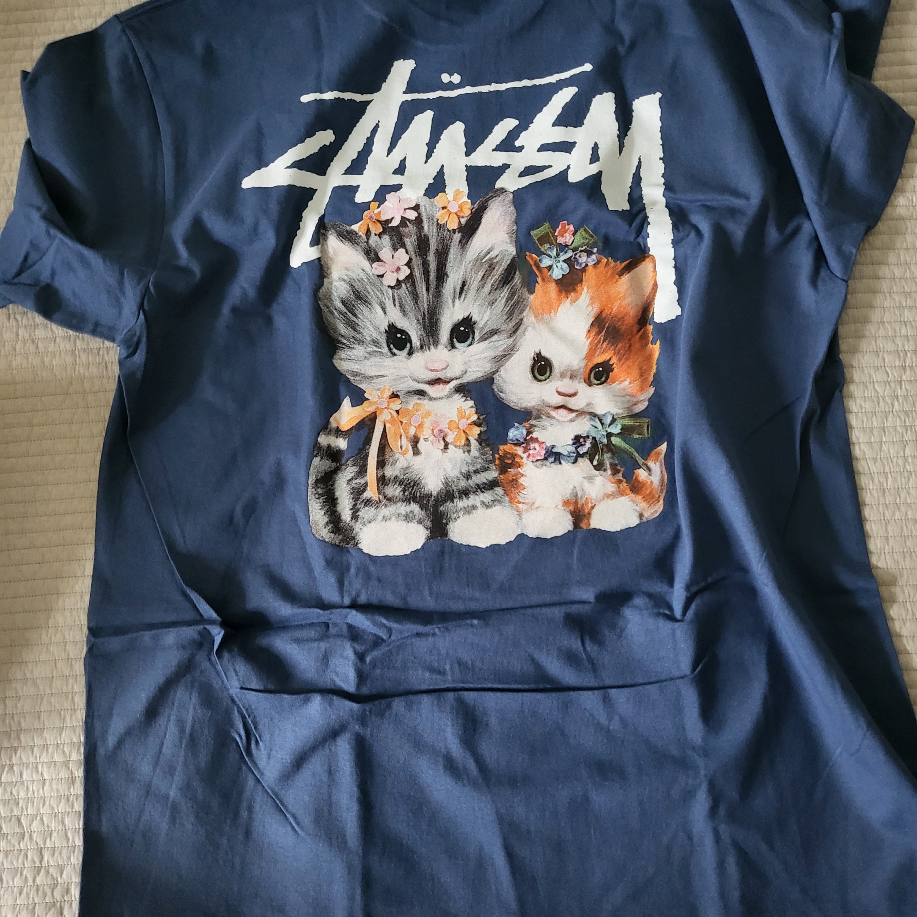Stussy Kittens T-Shirt Midnight 착용 스타일