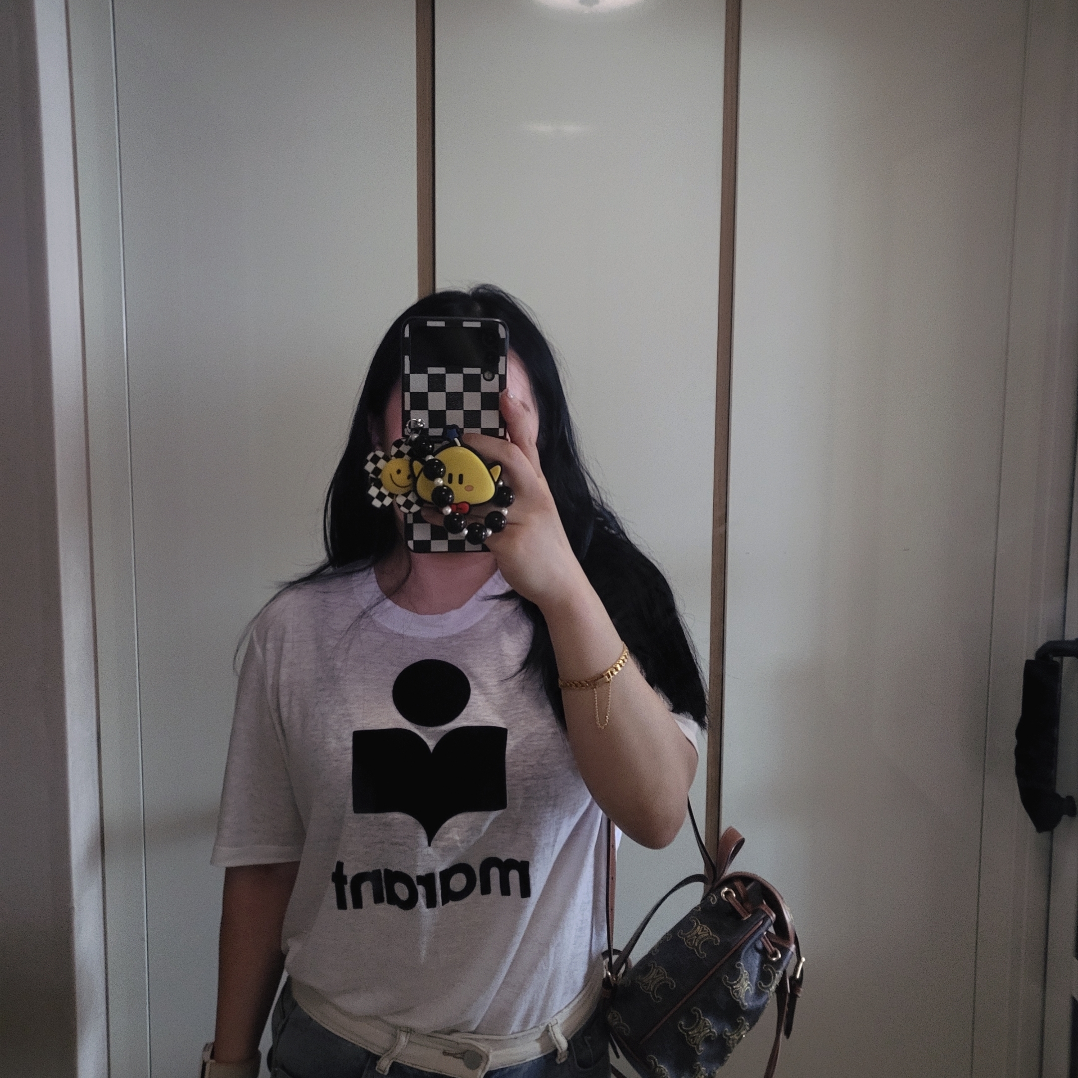 Isabel Marant Karman Linen T-Shirt White 착용 스타일