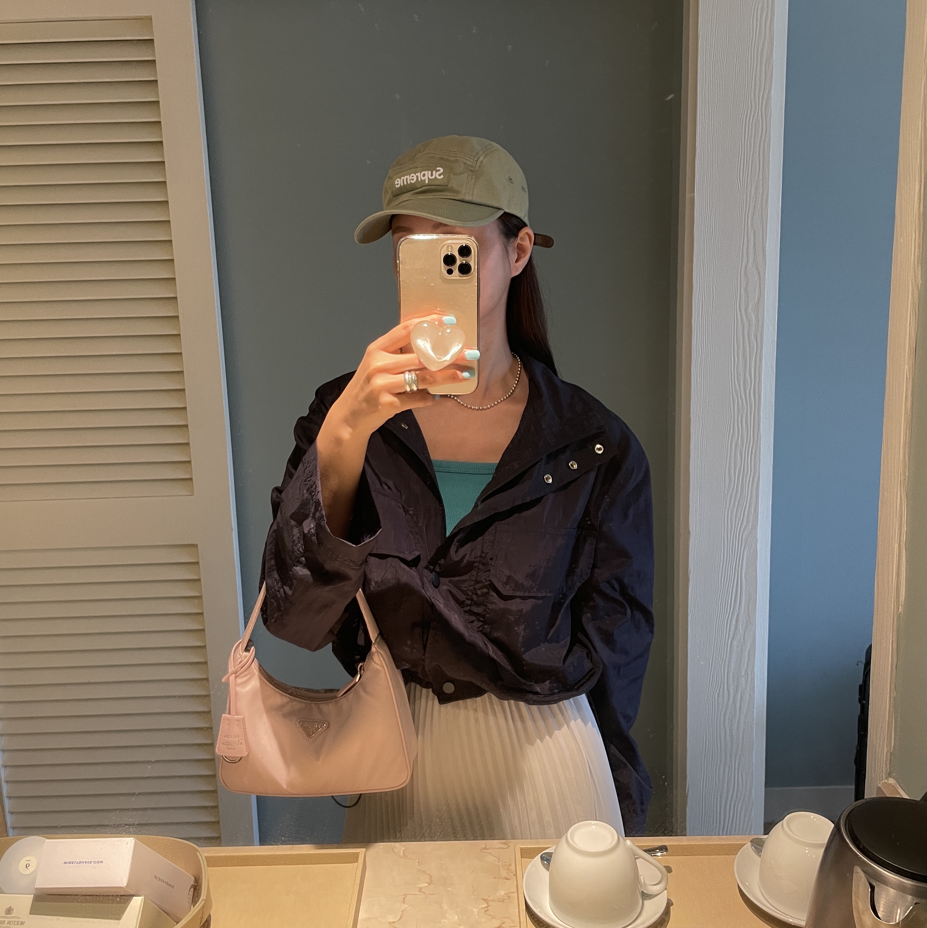 Supreme Washed Chino Twill Camp Cap Olive - 23SS, Prada Re-Nylon Re-Edition 2000 Mini Bag Alabaster Pink 착용 스타일 - 2