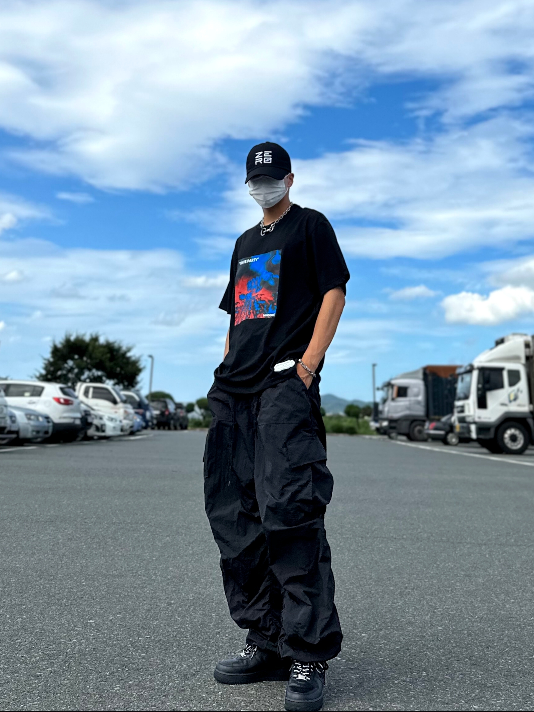 Nike x Supreme Air Force 1 Low Black 착용 스타일 - 2