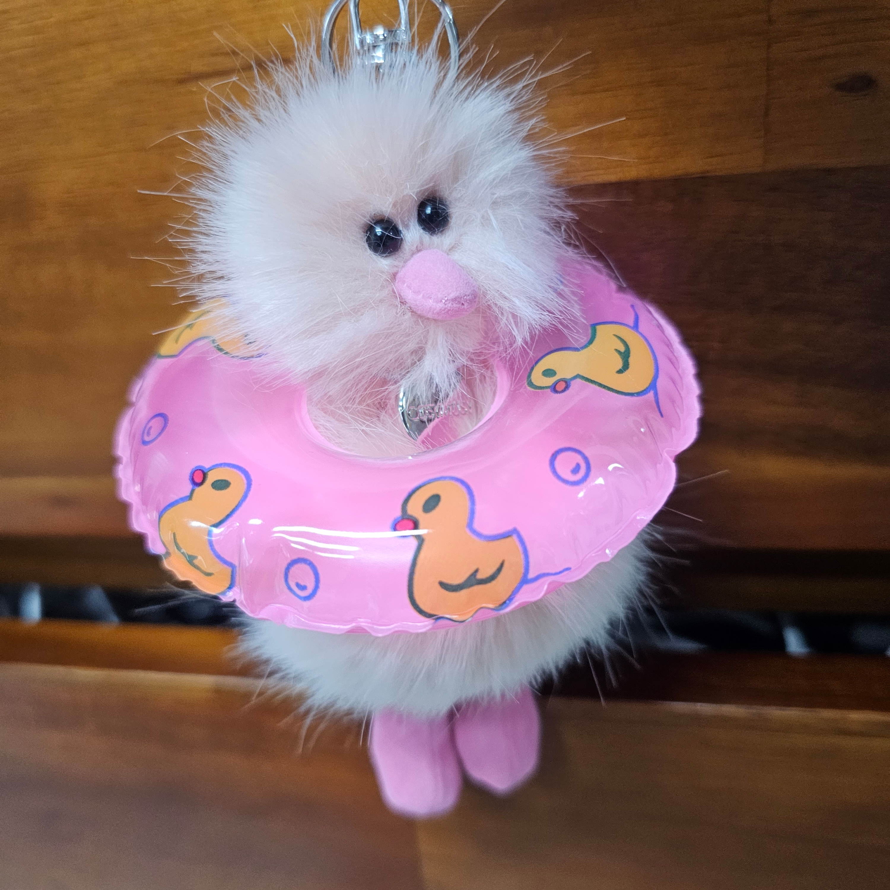 Cosymosy Mini Bird Keyring Peach 착용 스타일 - 2