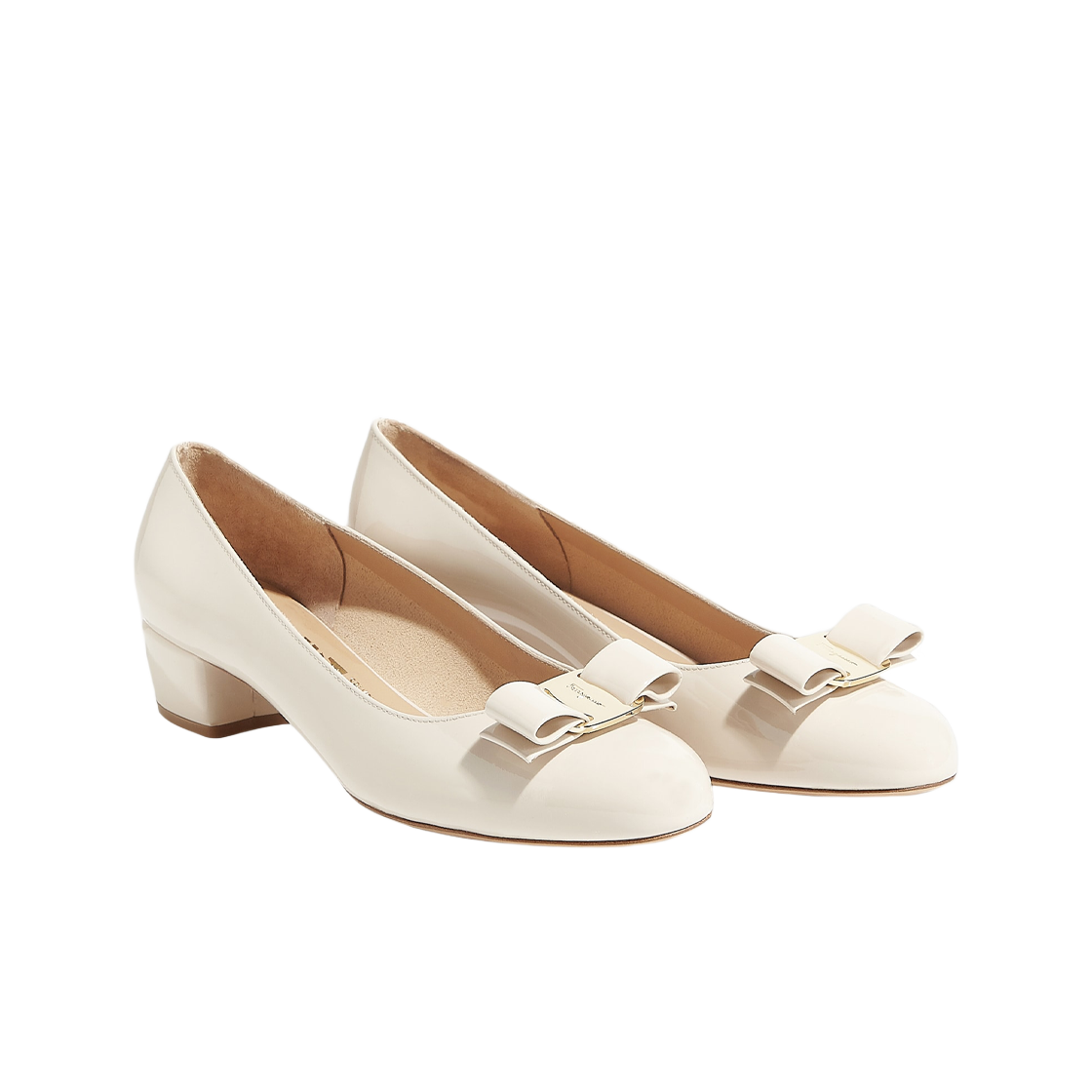 (W) 페라가모 바라 보우 펌프 슈 화이트 - B((W) Ferragamo Vara Bow Pump Shoe White - B) - 2
