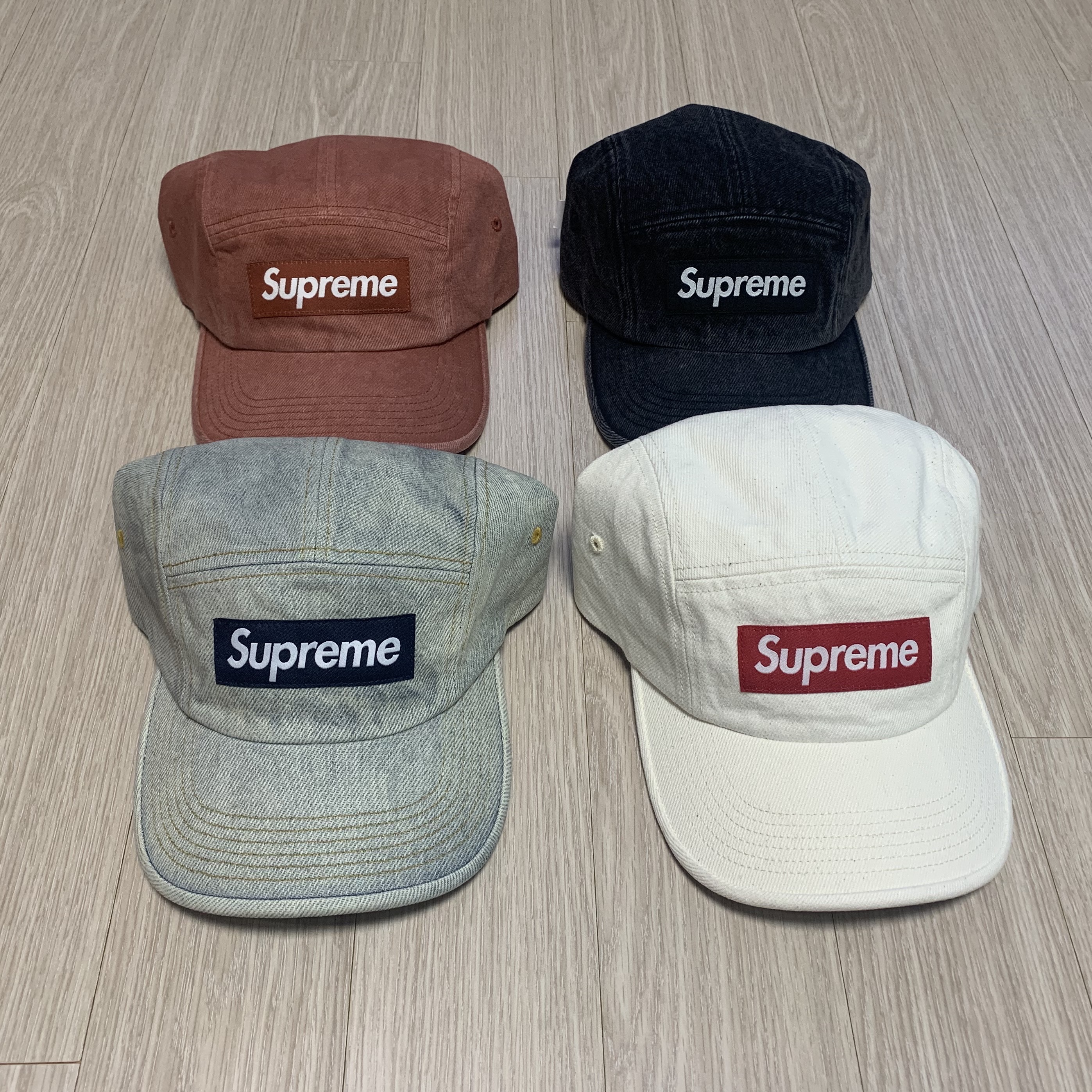 Supreme Denim Camp Cap Black - 24SS, Supreme Denim Camp Cap Dirty Indigo - 23SS 착용 스타일 - 1