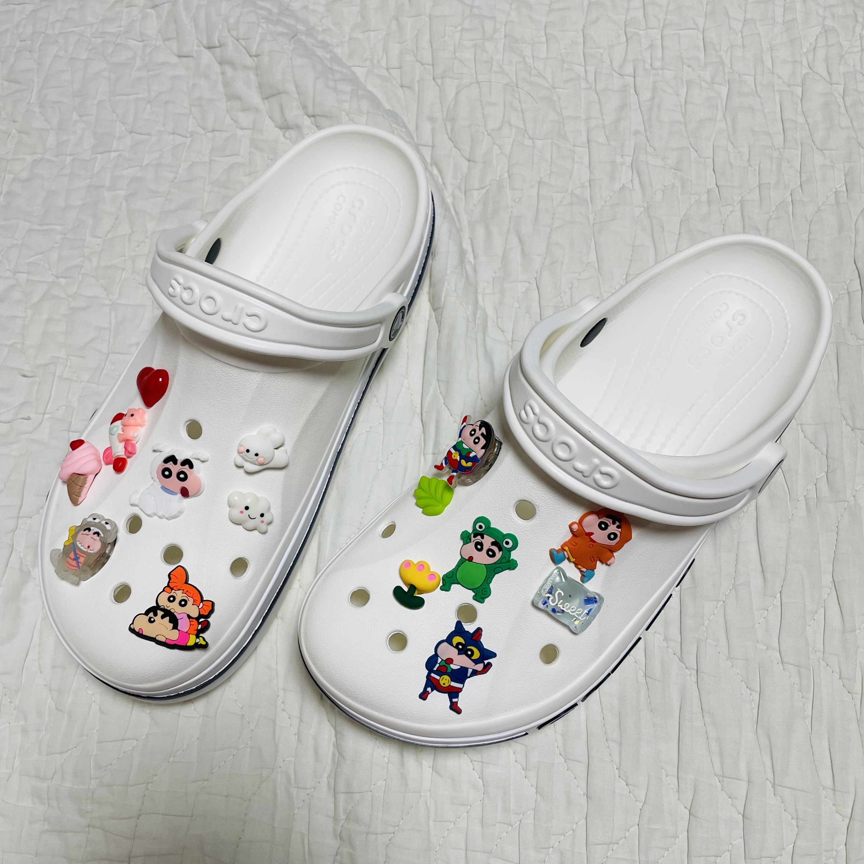 Crocs Bayaband Clog White Navy 착용 스타일